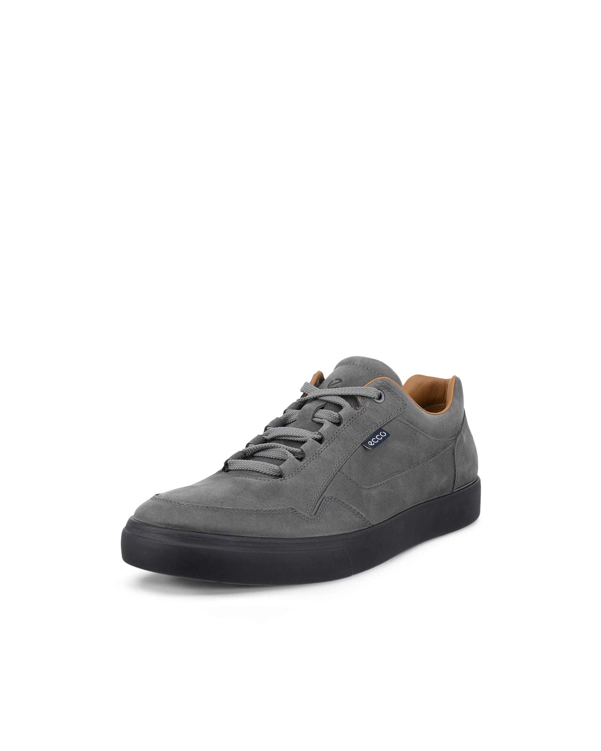 Men's ECCO® SOFT 10 Nubuck Sneaker - Gray - Outside
