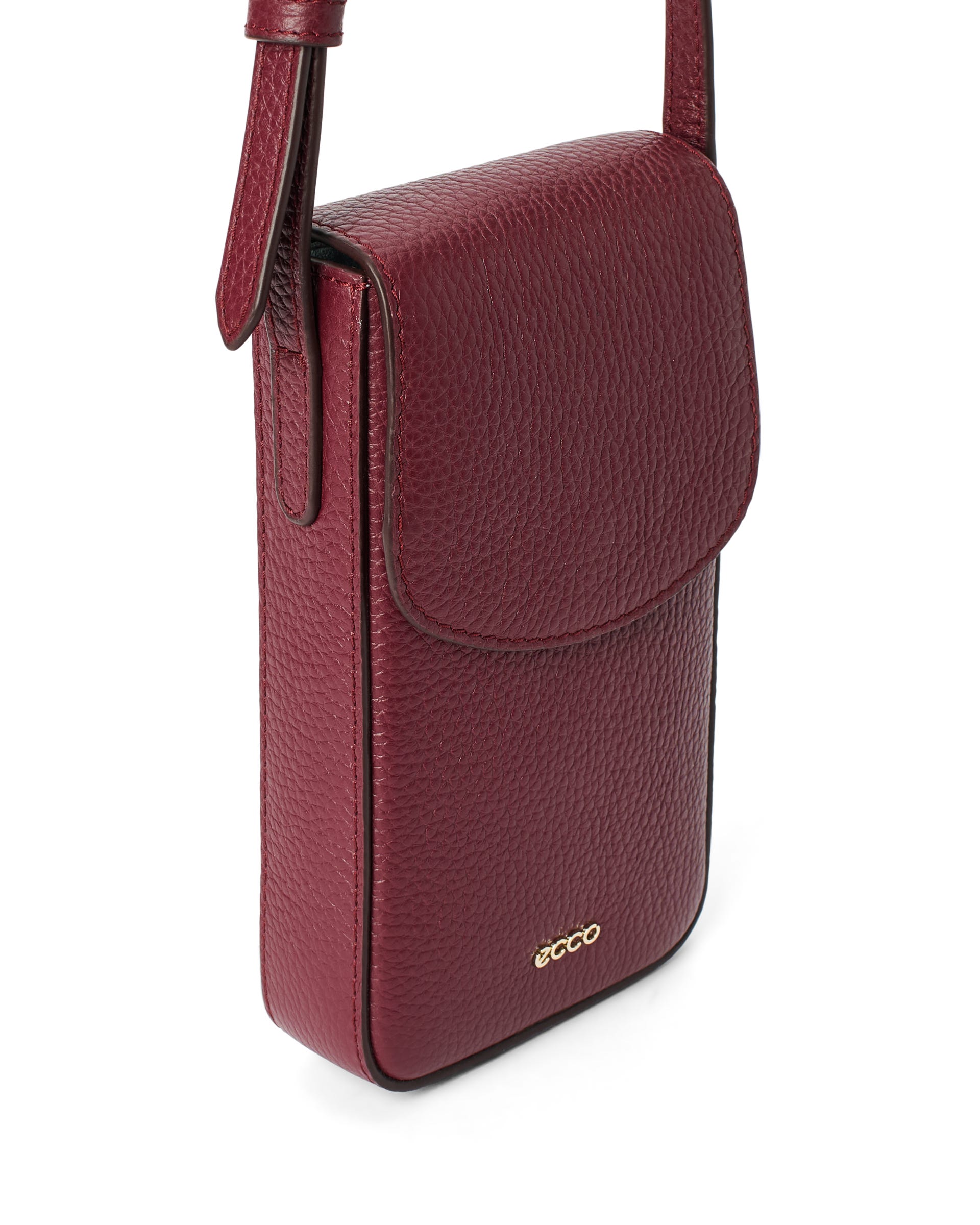 Women's ECCO® PHONE CARRY Leather Phone Bag - Red - Main
