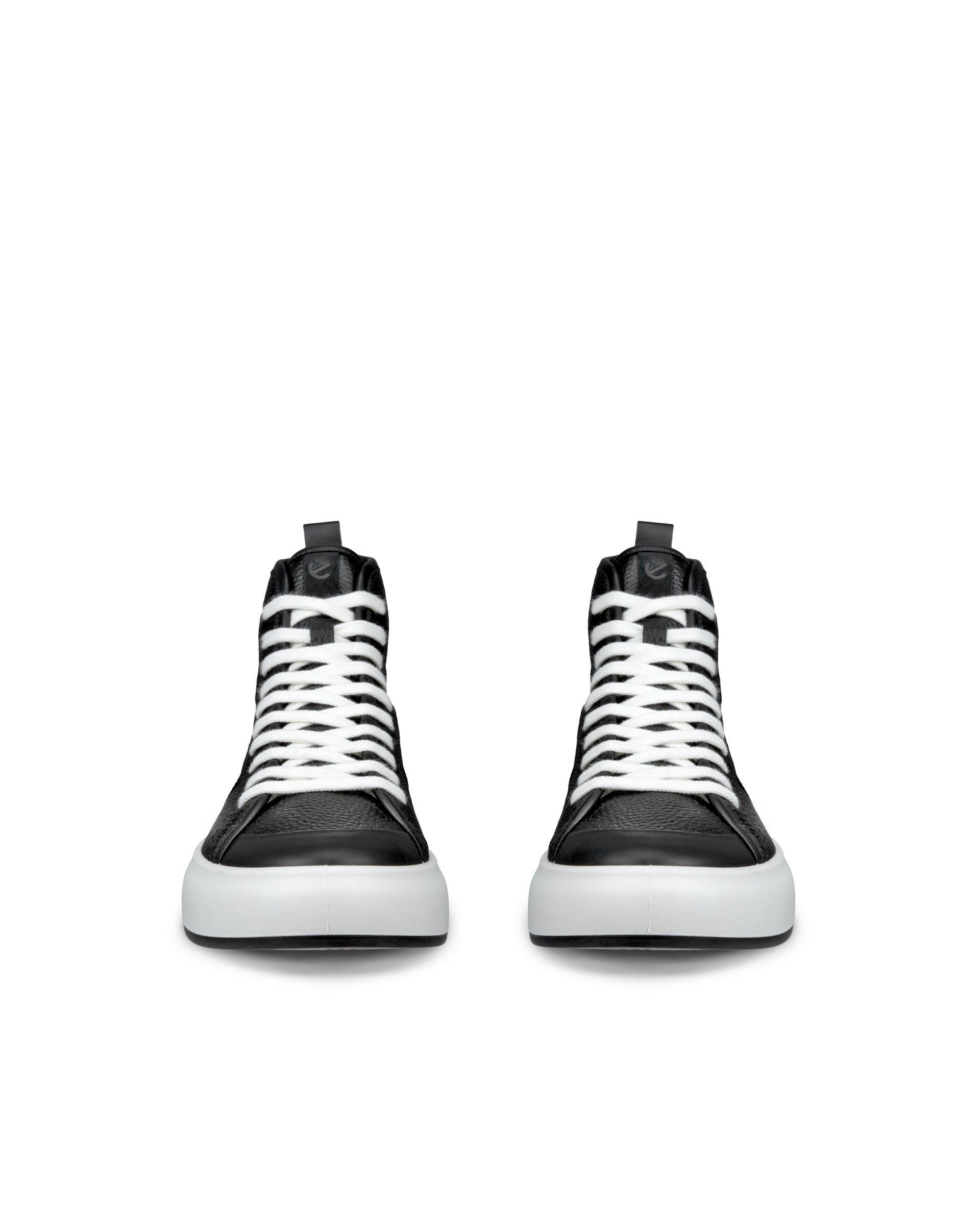 ECCO Street Ace ウィメンズ レザーハイカットスニーカー - ブラック - Front pair
