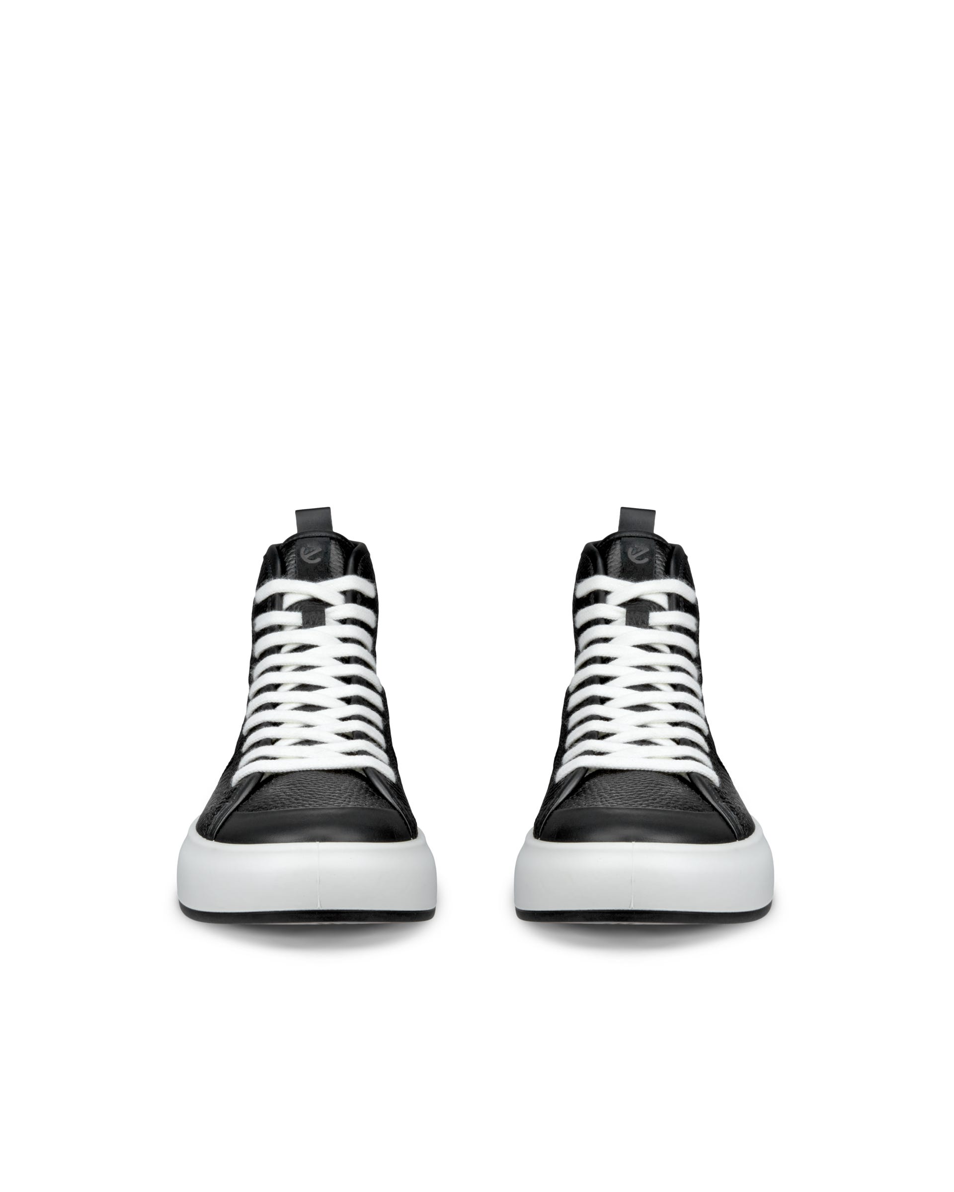 ECCO Street Ace ウィメンズ レザーハイカットスニーカー - ブラック - Front pair