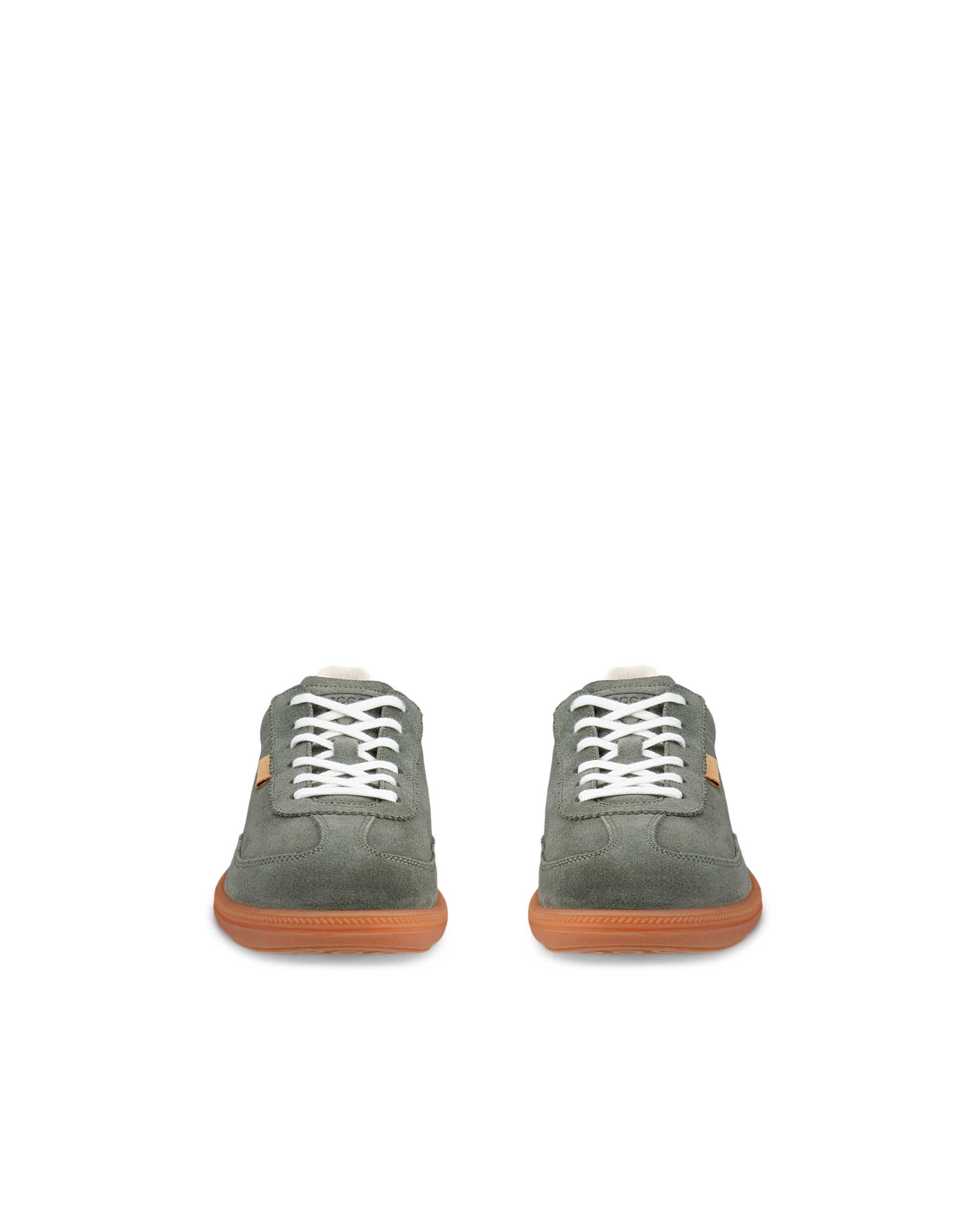 Women's ECCO® SOFT 11 Suede Trainer - Green - Front pair