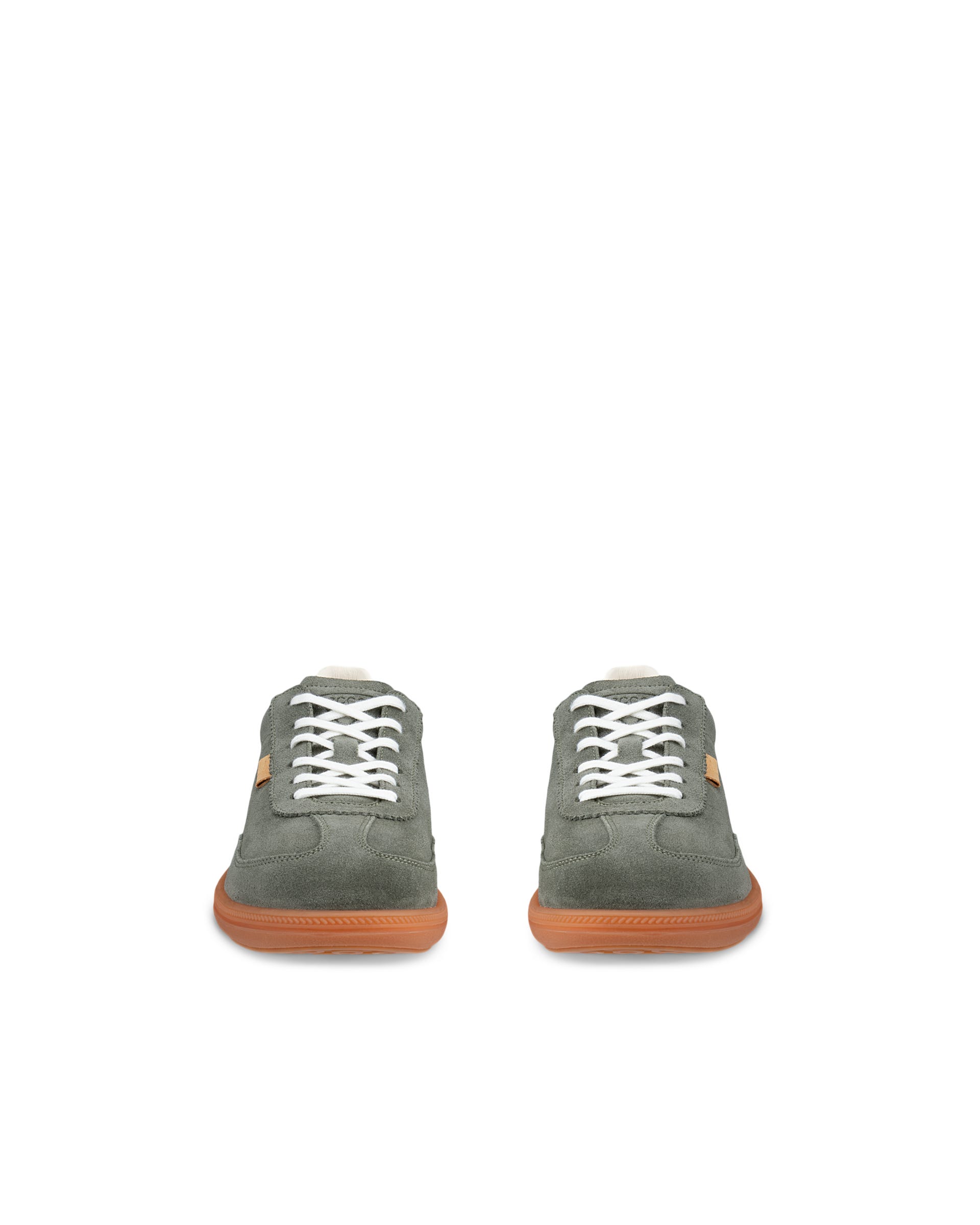Women's ECCO® SOFT 11 Suede Trainer - Green - Front pair