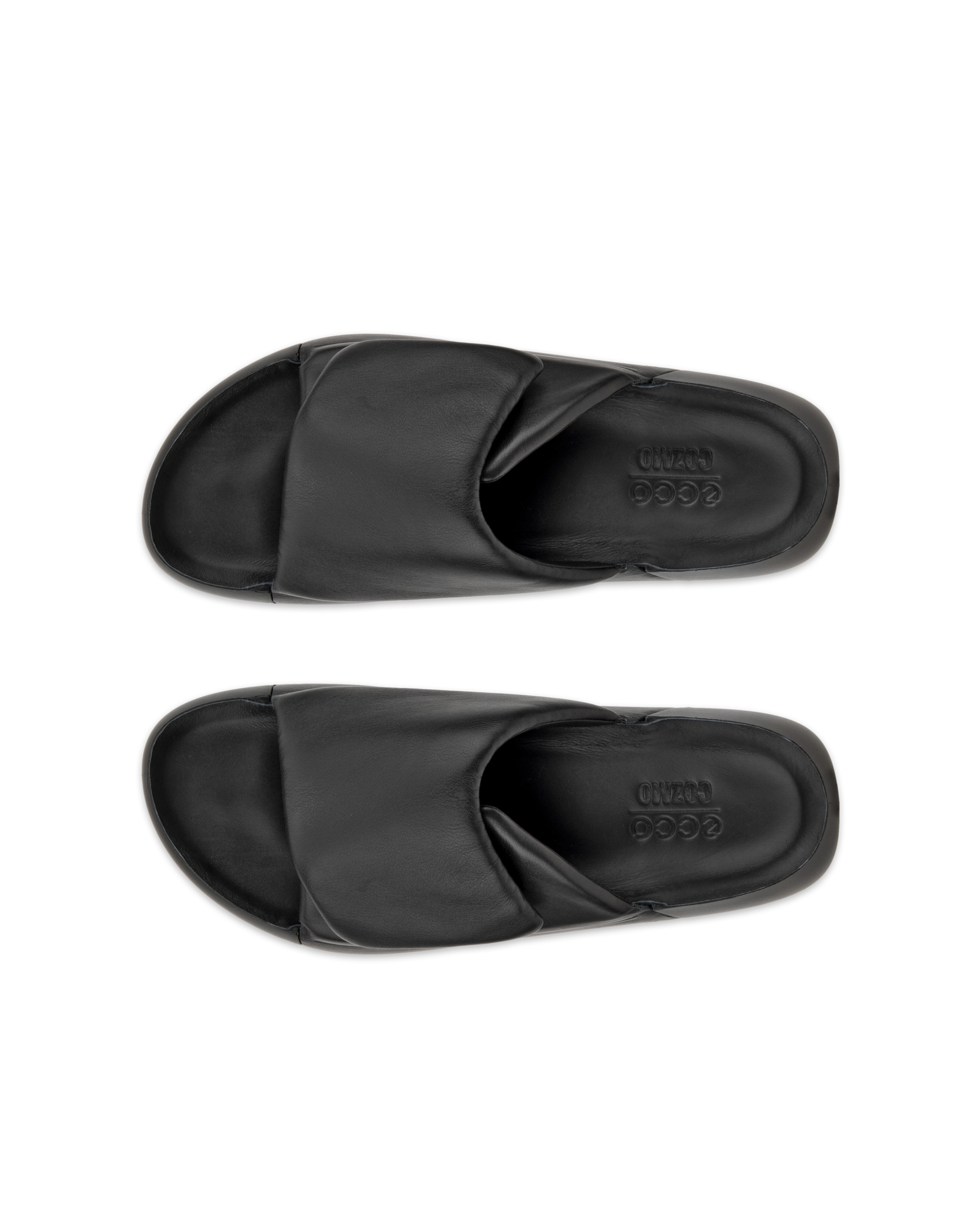 ECCO® Cozmo PF sandale en cuir pour femme - Noir - Top left pair