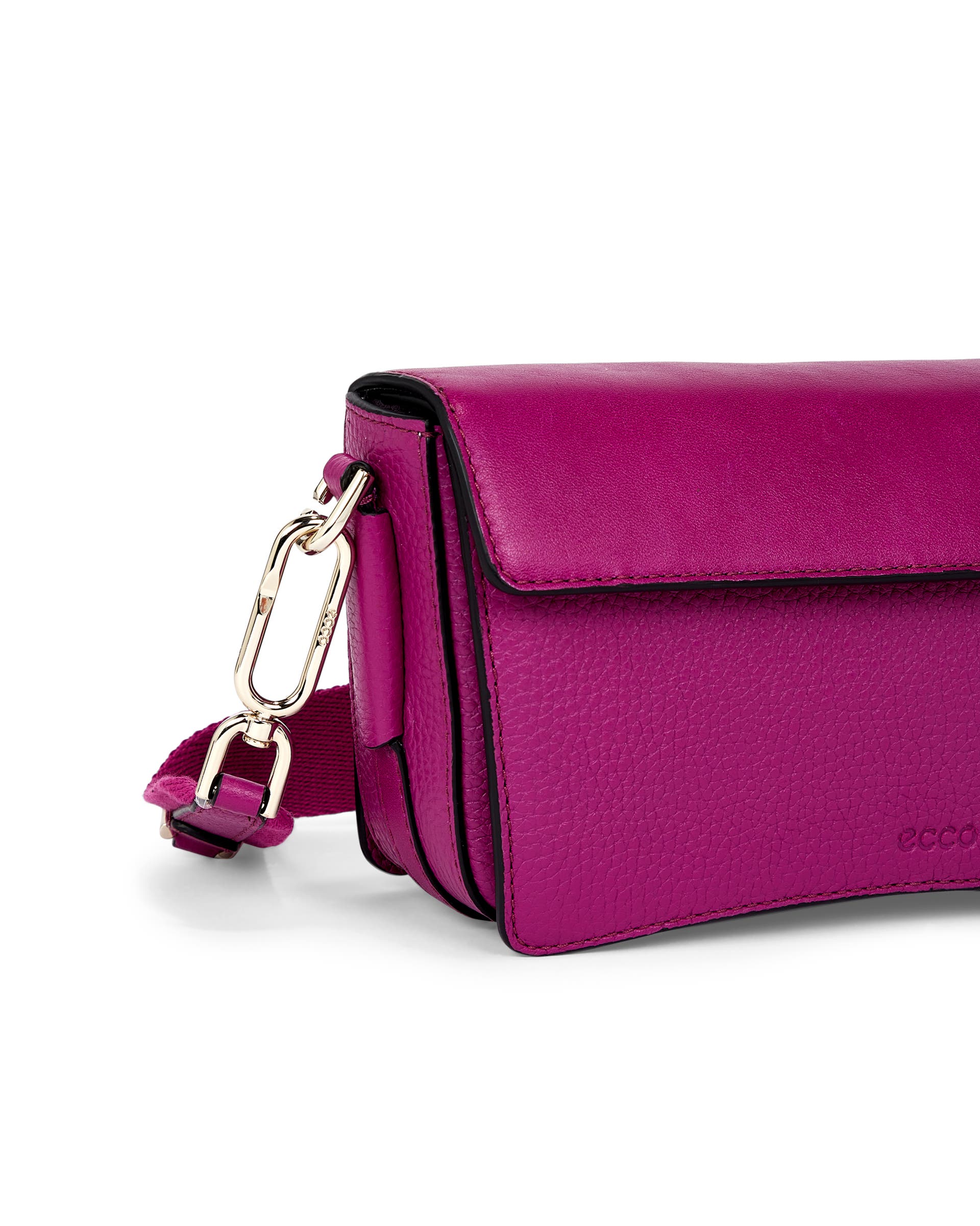 ECCO® Textureblock Leather Pinch Crossbody Bag - Purple - Detail-1