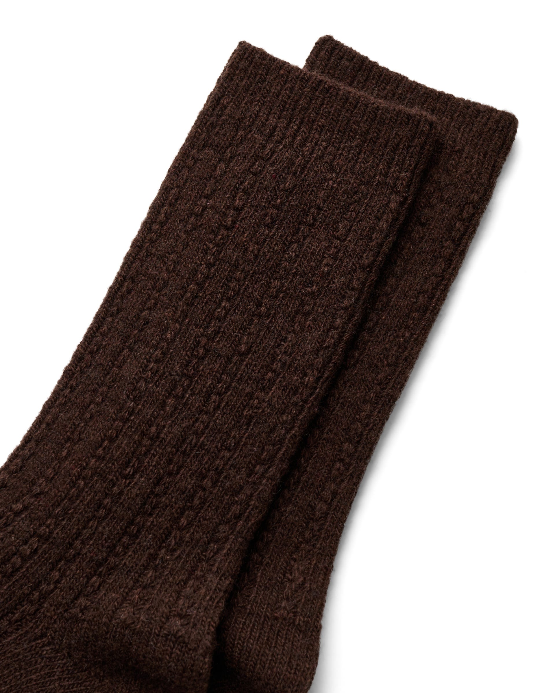 ECCO® HYGGE CABLE KNIT MID-CUT Unisex Stricksocken mit Zopfmuster - Braun - Main