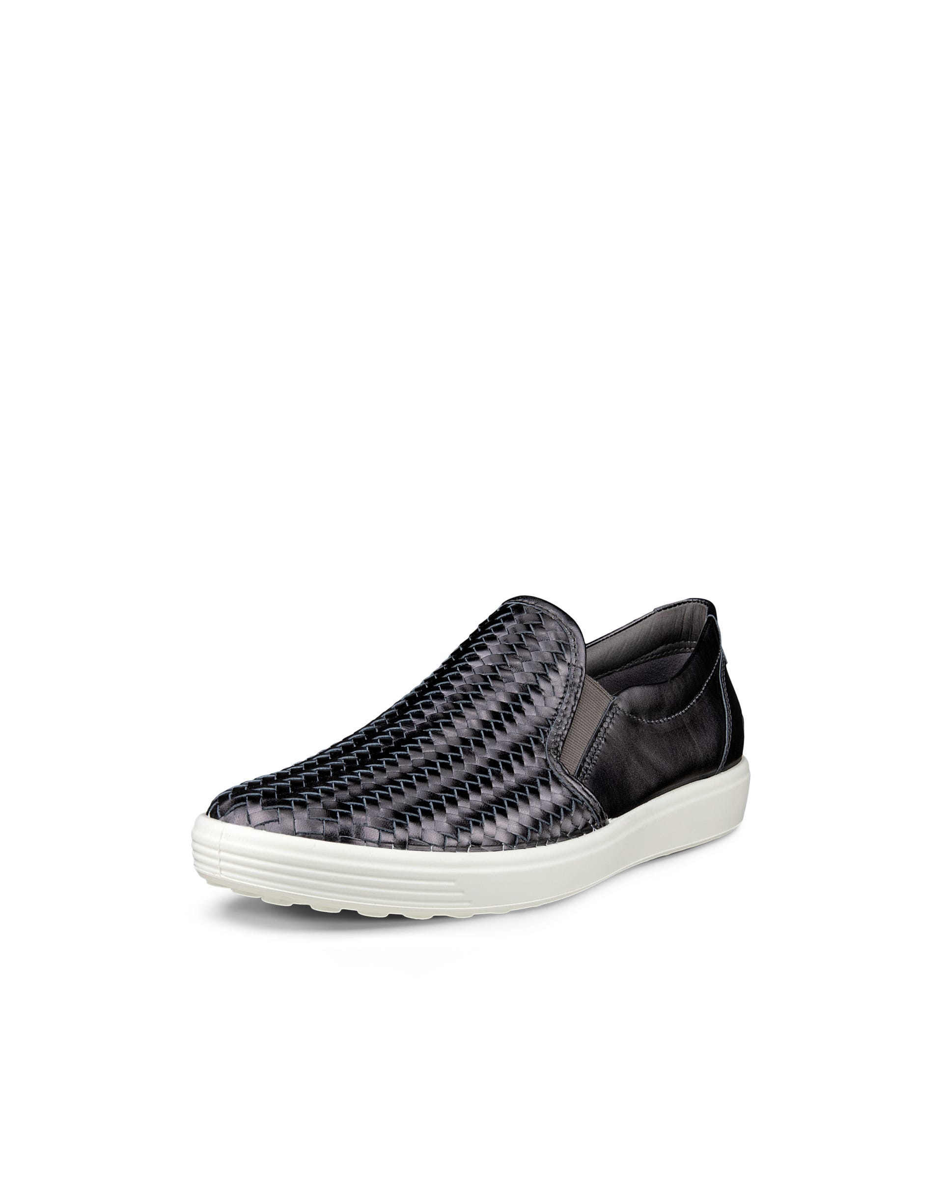 Women's ECCO® Soft 7 Leather Slip-On - Silver - Main