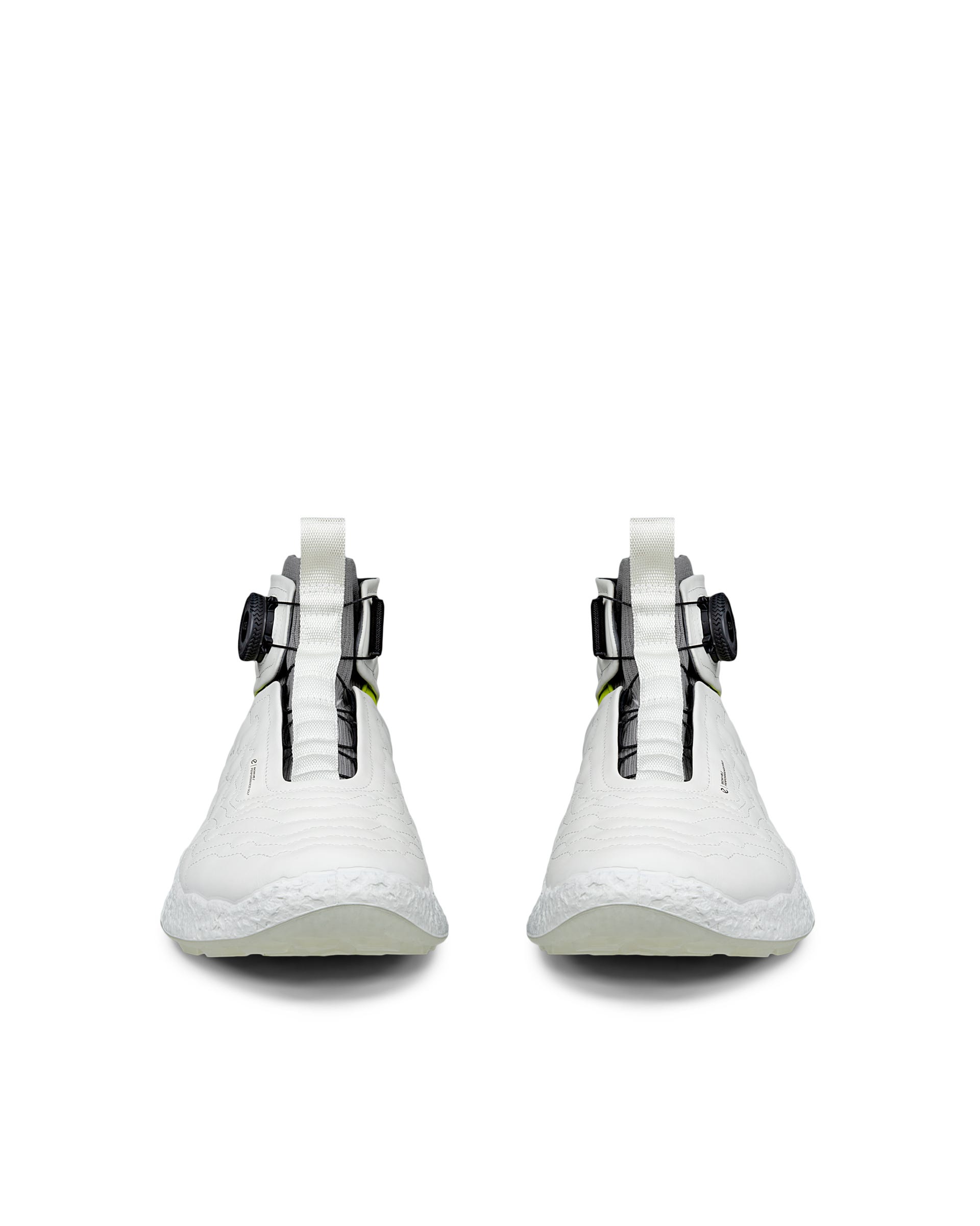 Men's ECCO® Golf Biom H5 Boa Leather Waterproof High-Top Golf Shoe - White - Front pair