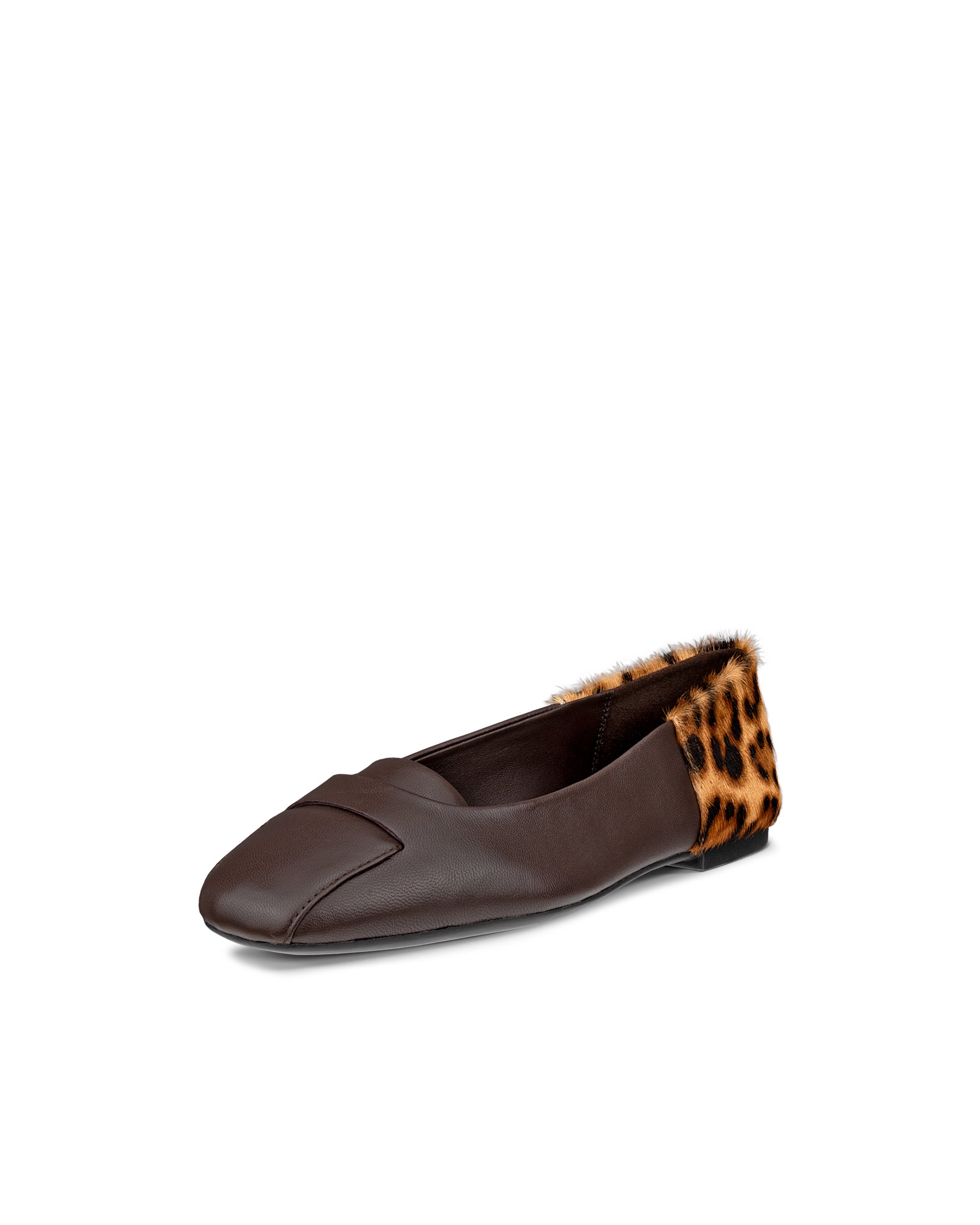 Women's ECCO® MARGOT Leather Ballerina - Brown - Main