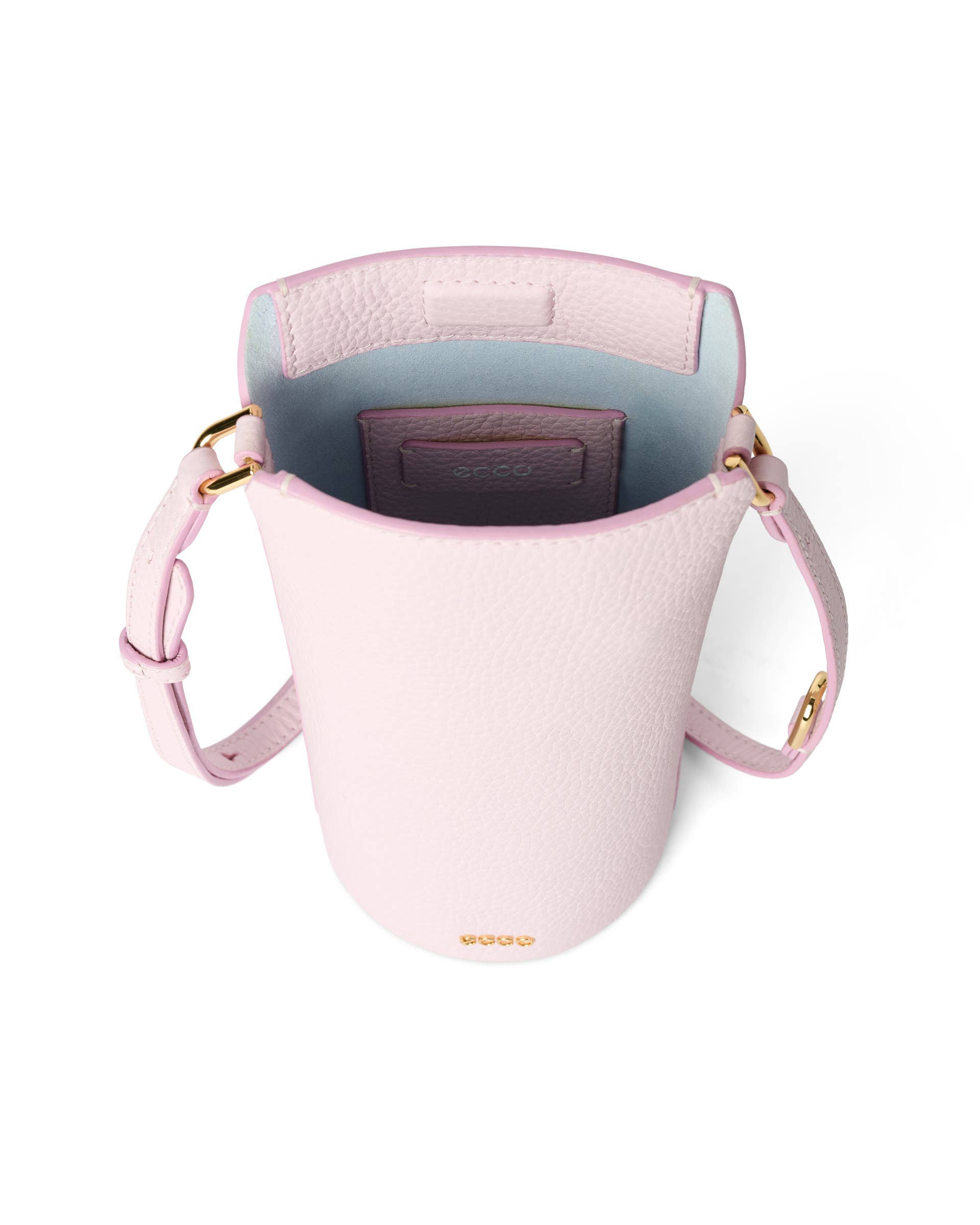 ECCO® Pebbled Pot Leather Crossbody Bag - Pink - Inside