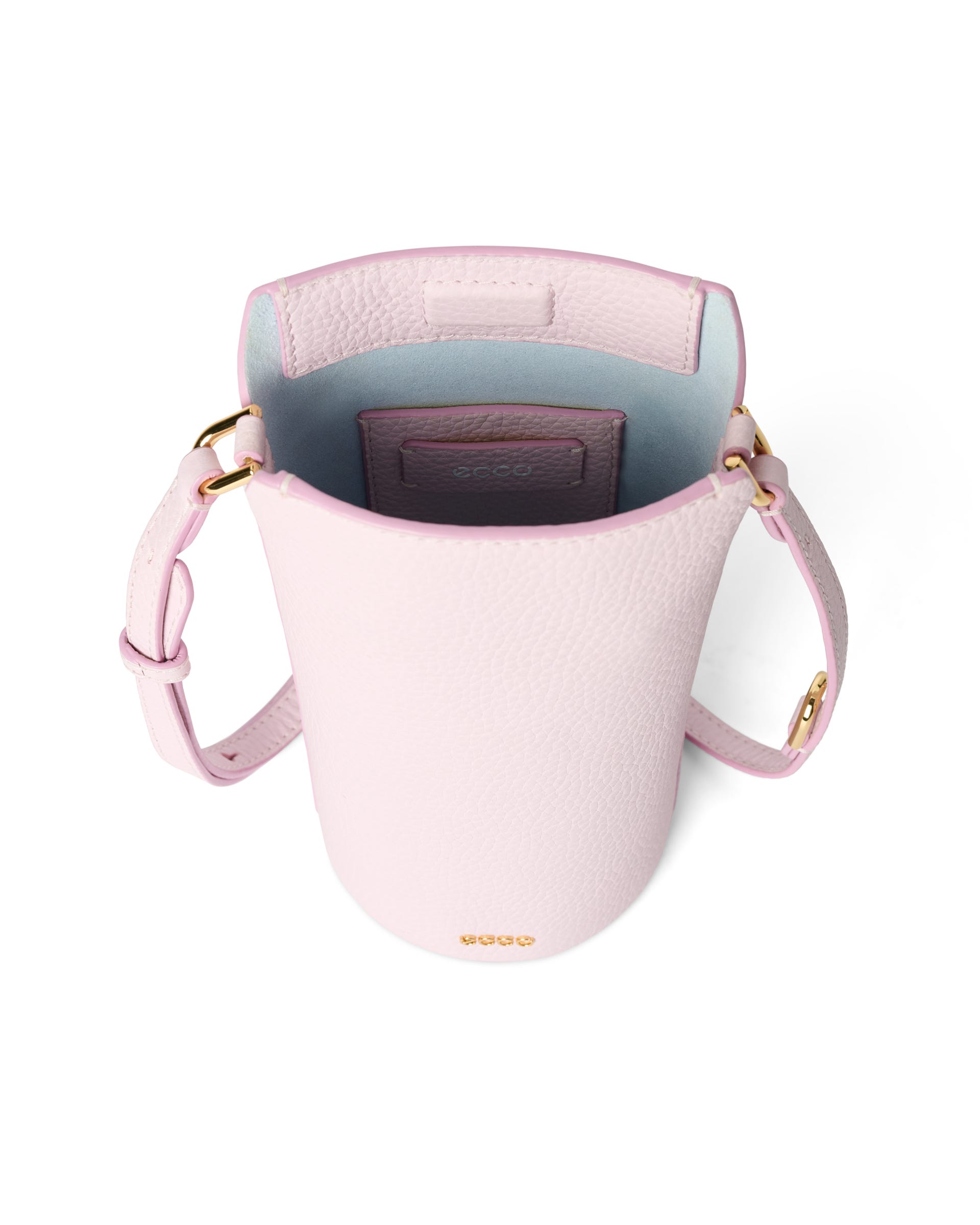 ECCO® Pebbled Pot Leather Crossbody Bag - Pink - Inside