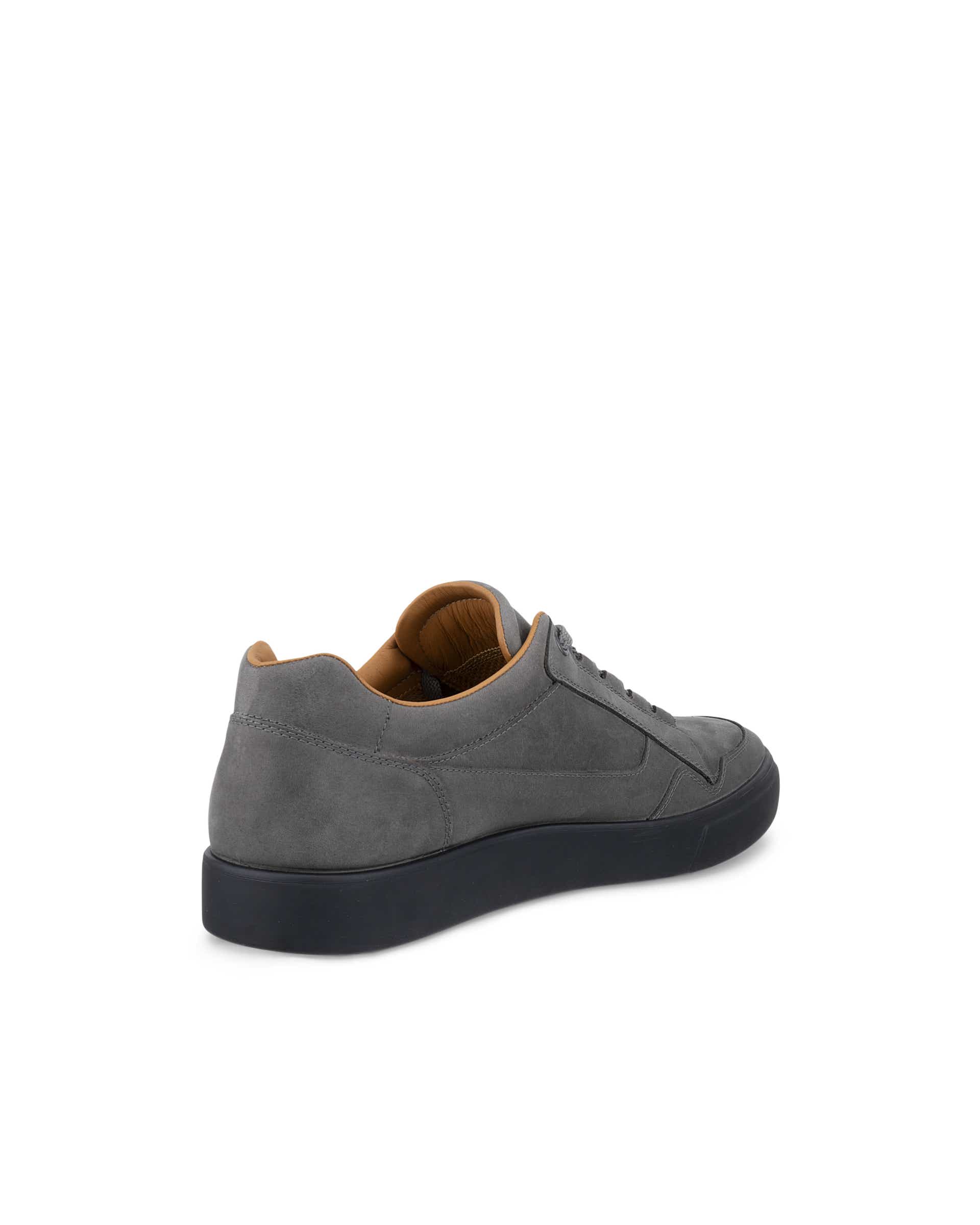 Men's ECCO® SOFT 10 Nubuck Sneaker - Gray - Back