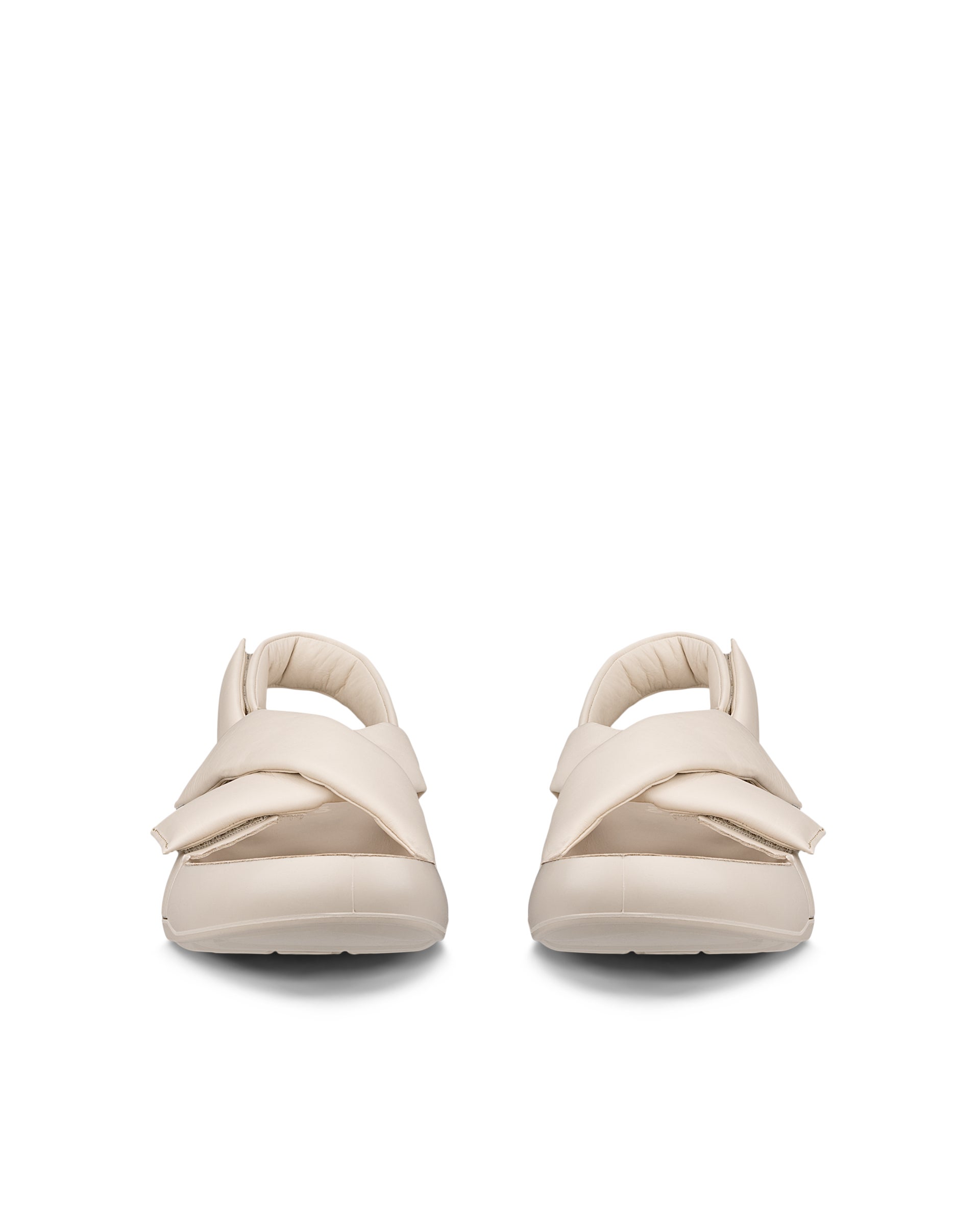 ECCO Cozmo PF ウィメンズ レザーサンダル - ベージュ - Front pair