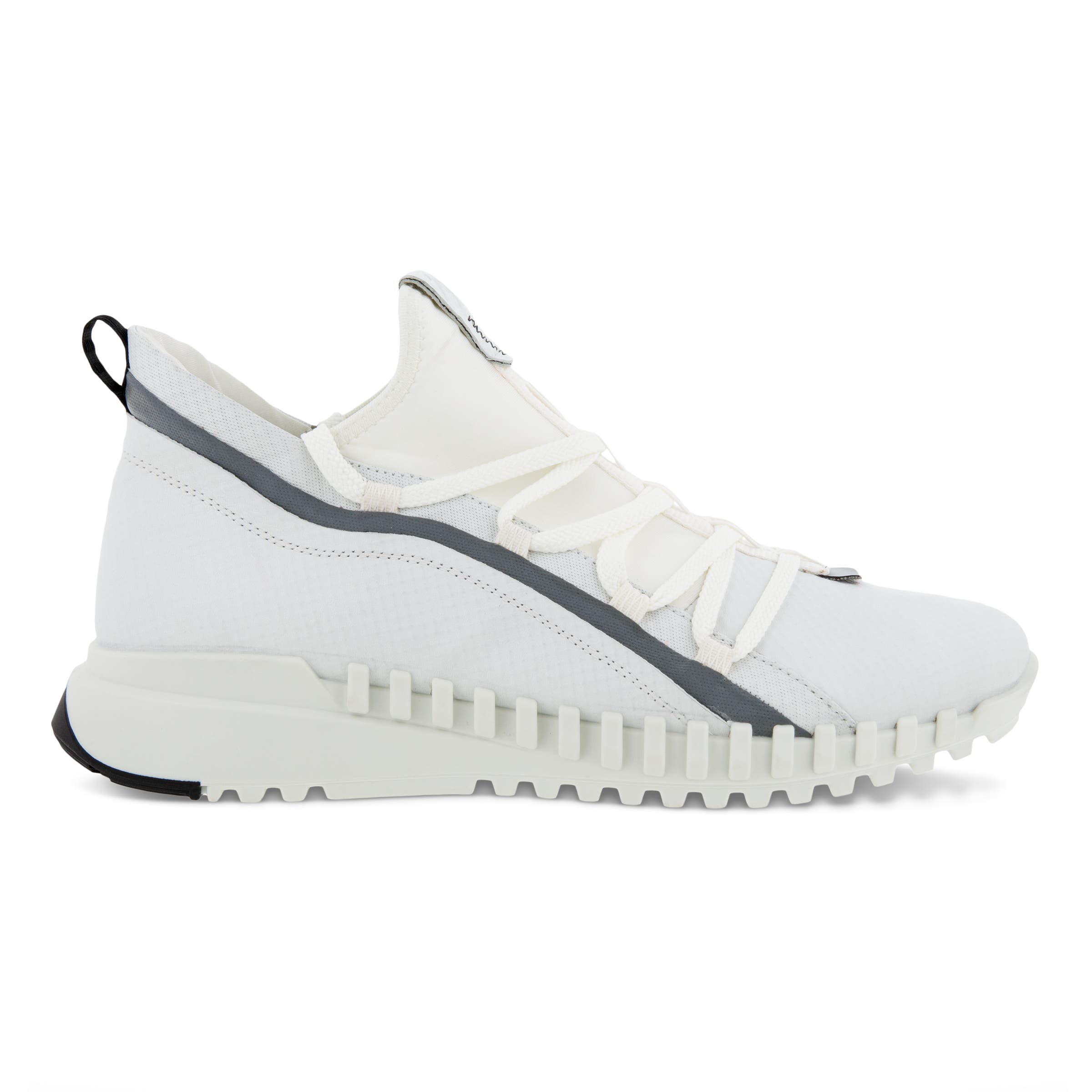 Men's ECCO® Zipflex Leather Sneaker - White - Outside