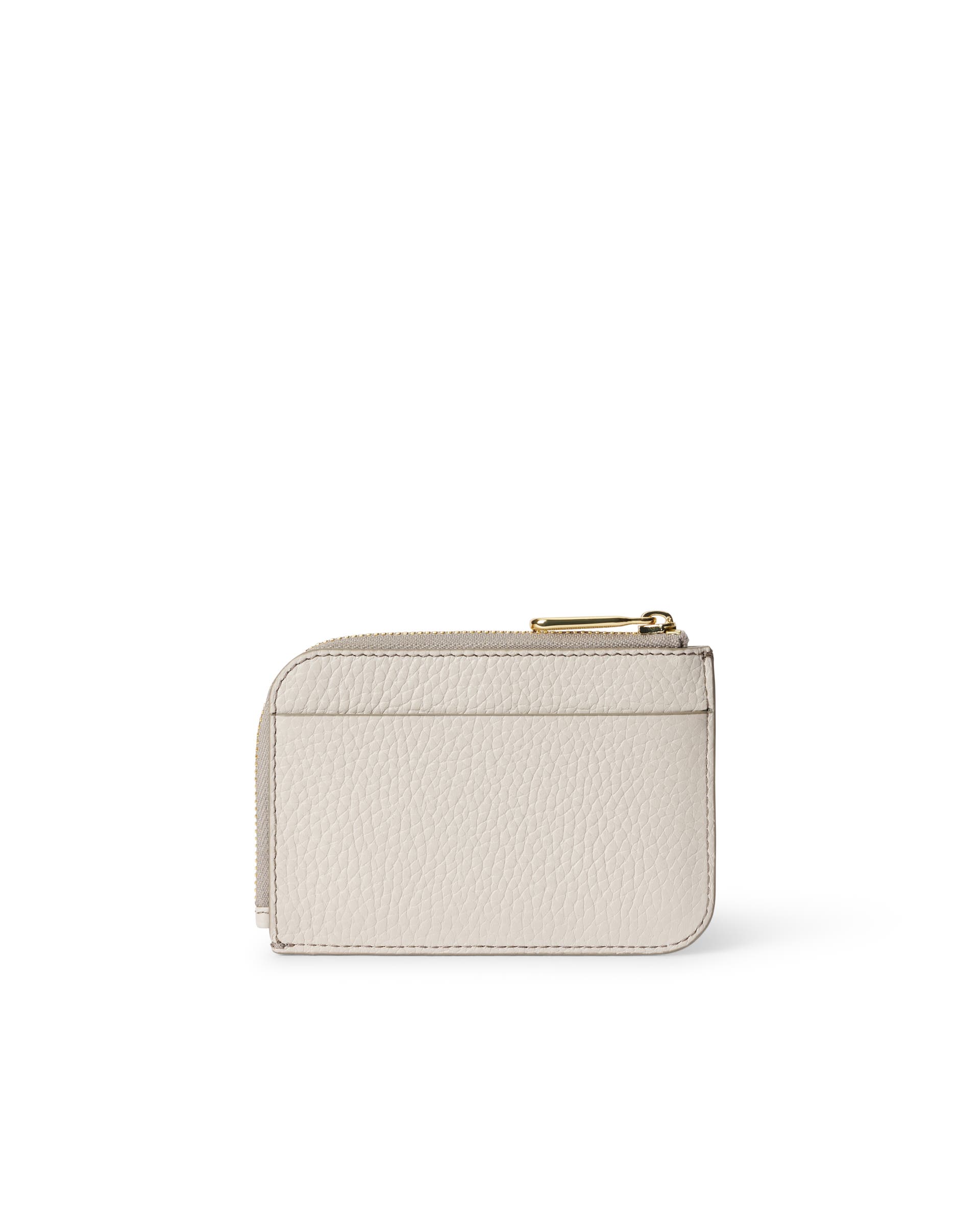 ECCO® Zipped Pebbled Leather Card Case - Beige - Back
