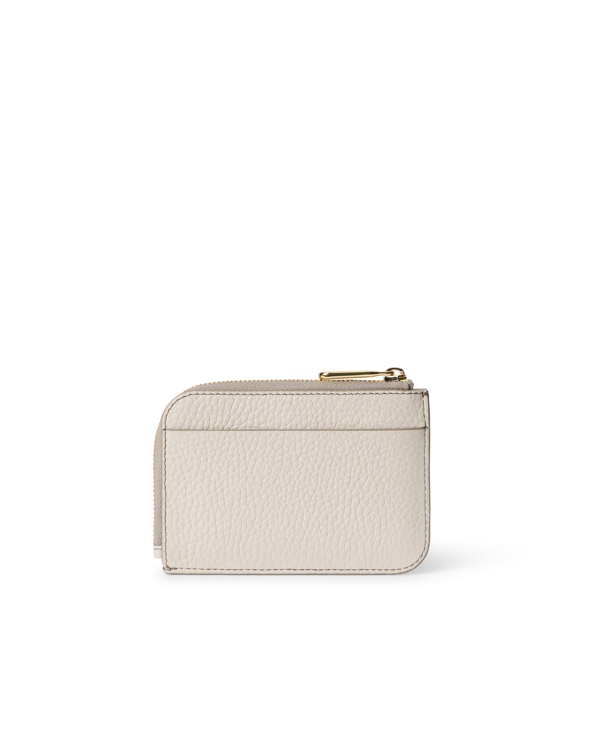 ECCO® Zipped Pebbled Leather Card Case - Beige - Back