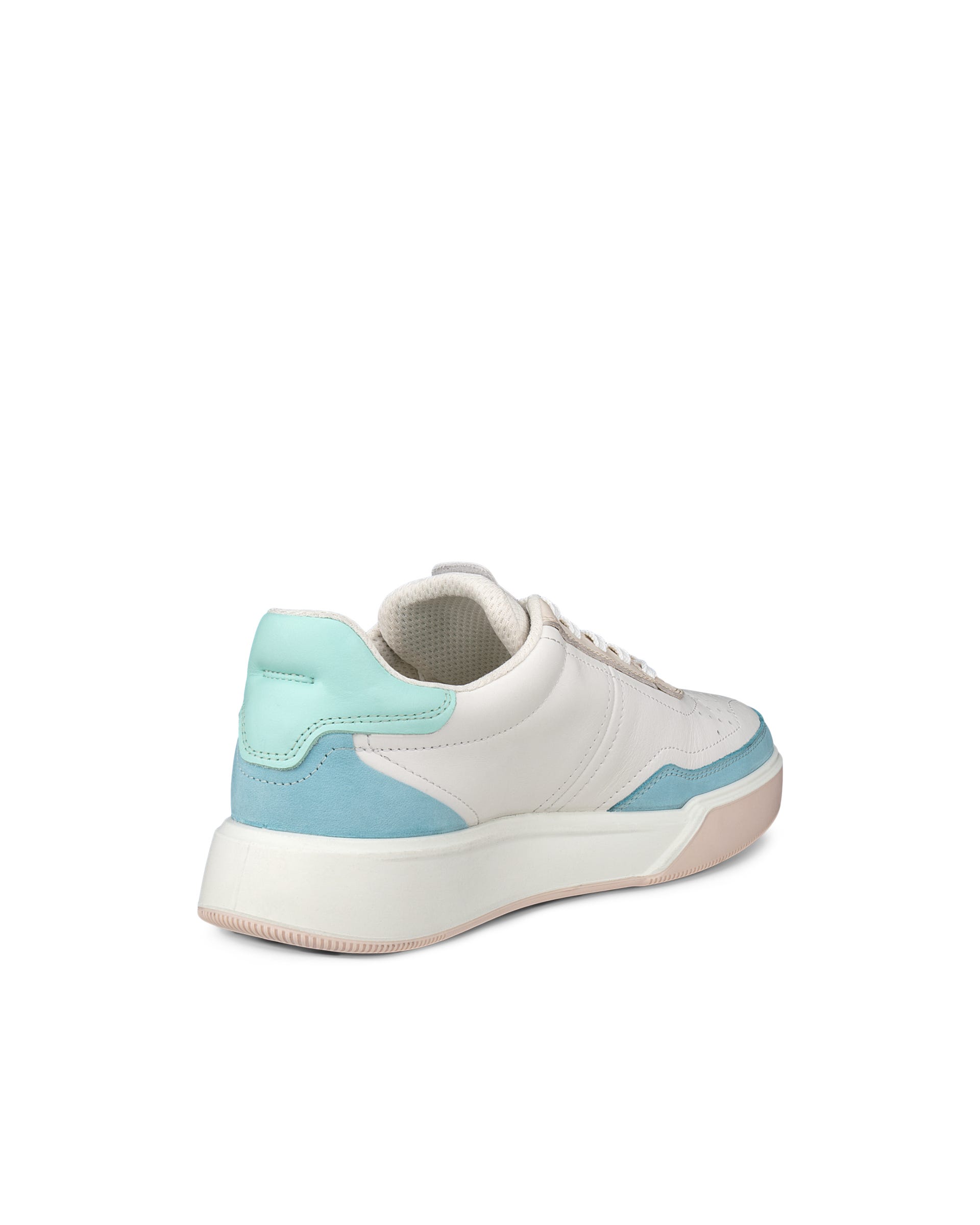 Women's ECCO® Street Court Leather Sneaker - White - Back