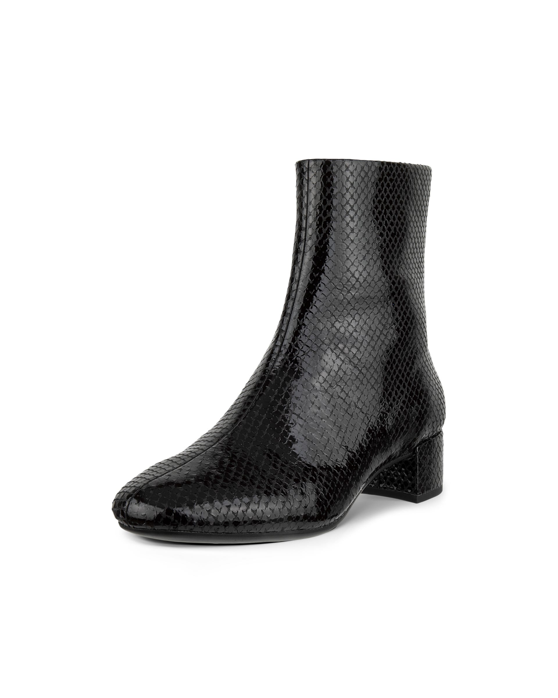 ECCO® LIVA 35 Damen Lederstiefelette mit Absatz - Schwarz - Outside