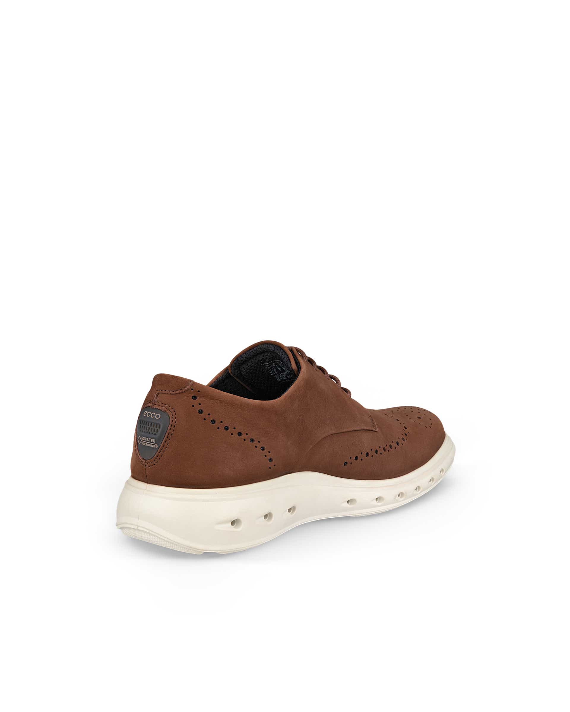 ECCO Hybrid 720 メンズ ヌバックGore-Texダービーシューズ - ブラウン - Back