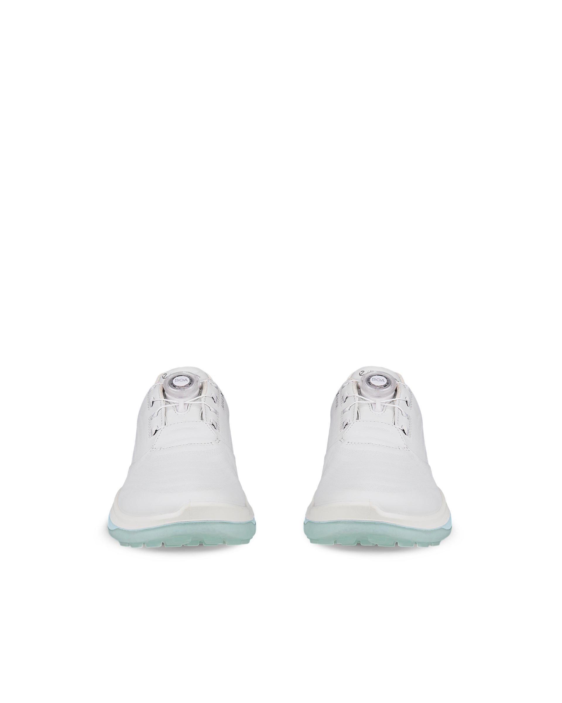 Ženski vodoodporni usnjeni čevlji za golf ECCO® Golf LT1 - Bela - Front pair