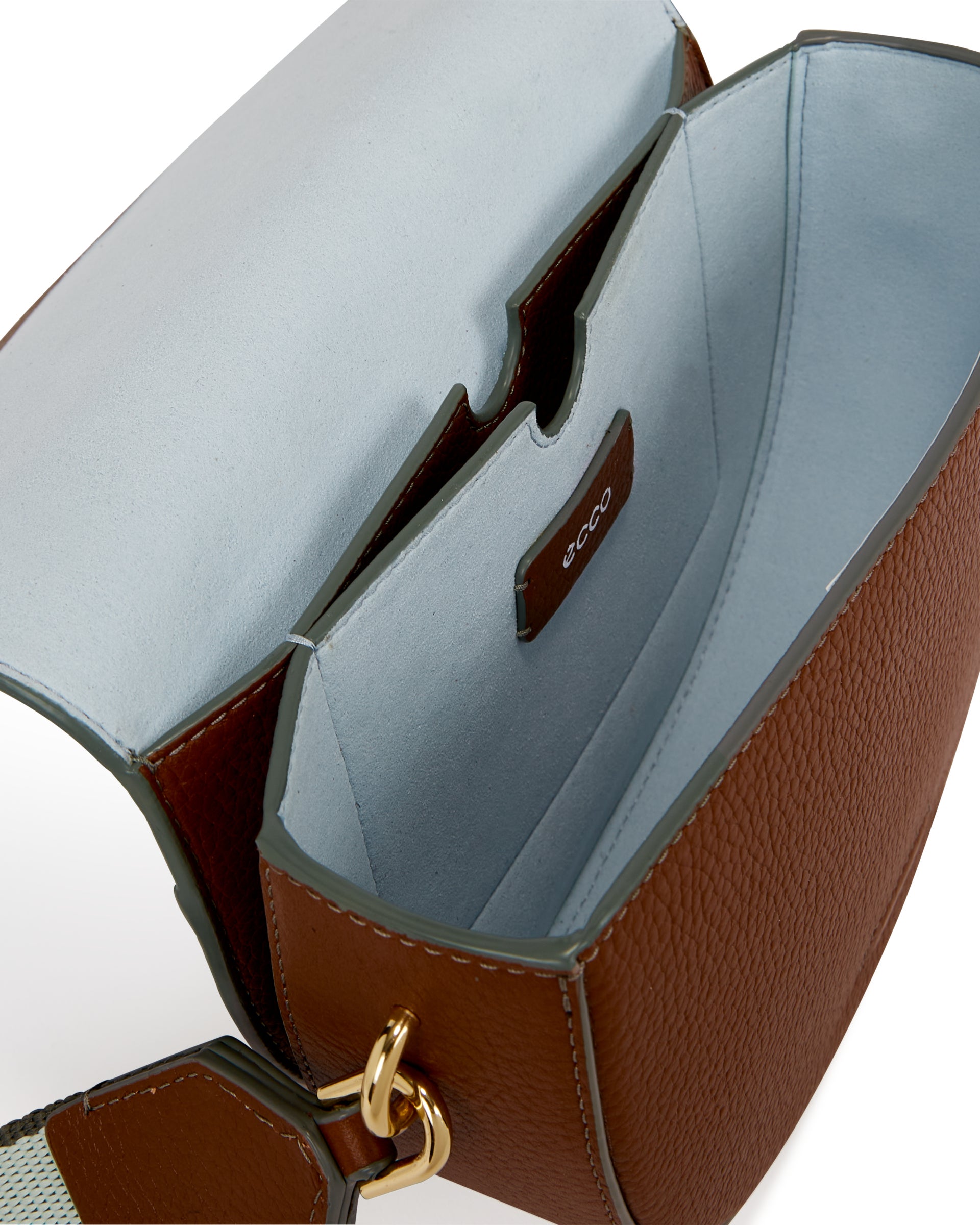 ECCO Saddle Pebbled レザーショルダーバッグ - ブラウン - Inside