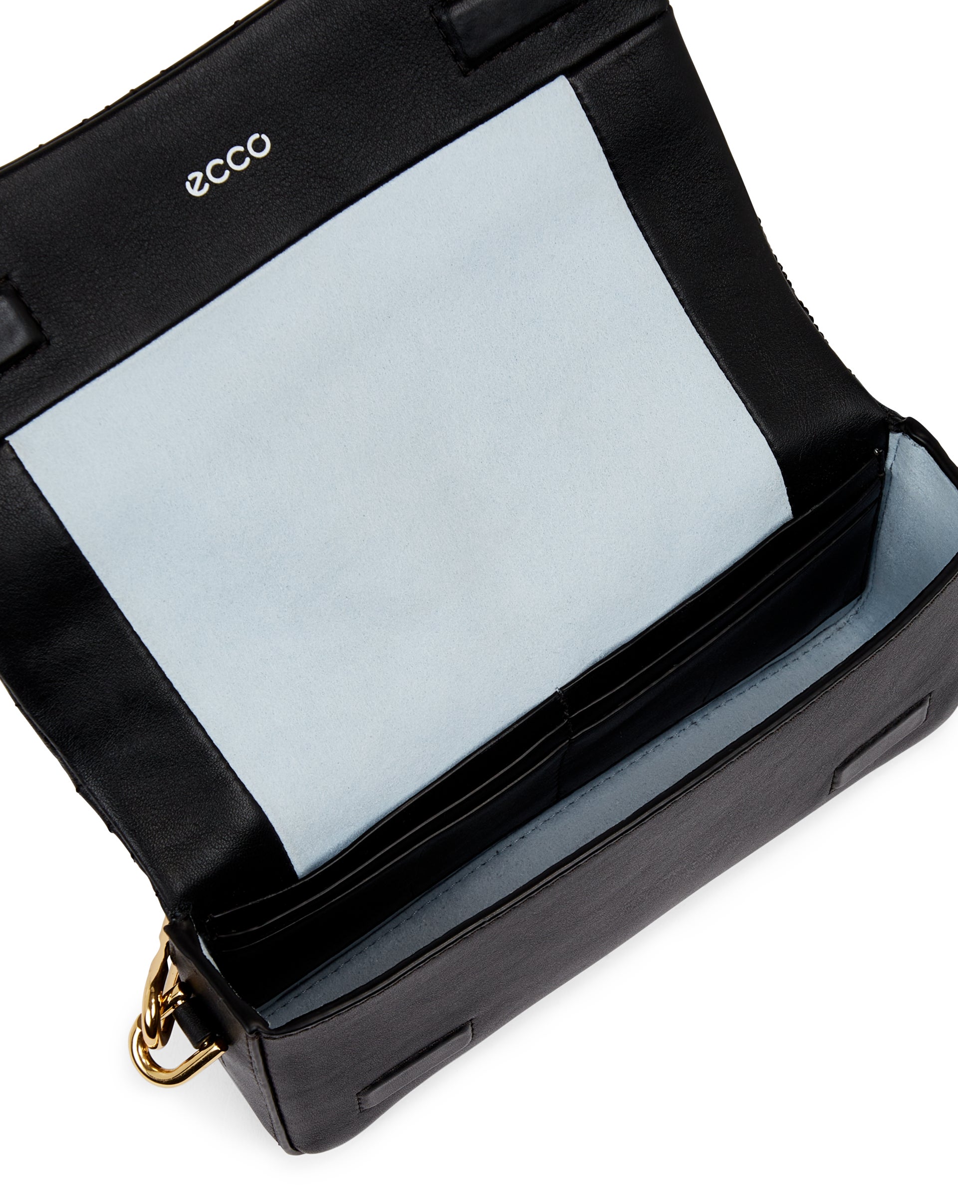 ECCO PINCH BAG S QUILTED WAVE レザークロスボディバッグ - ブラック - Inside