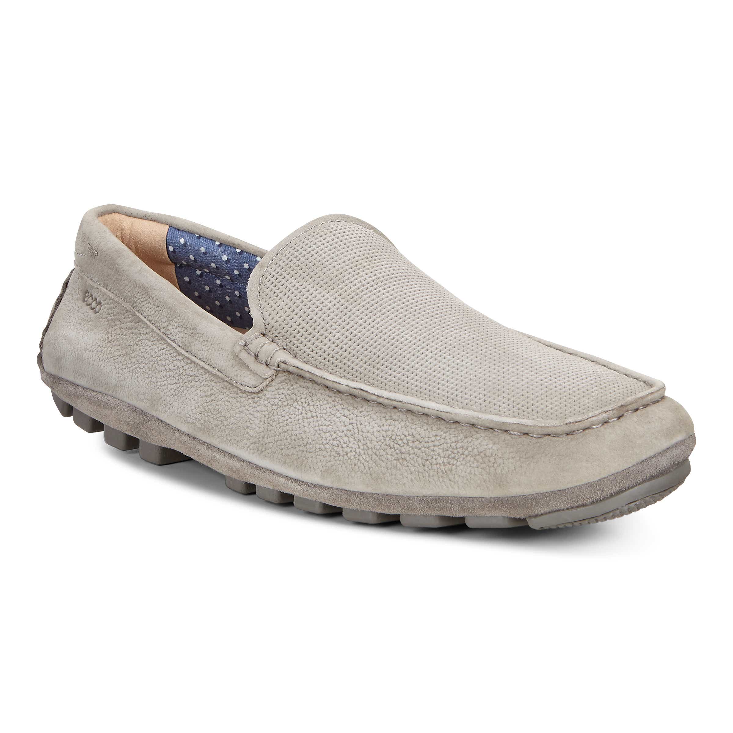 Men's ECCO® Summer Moc Nubuck Moccasin - Grey - Main