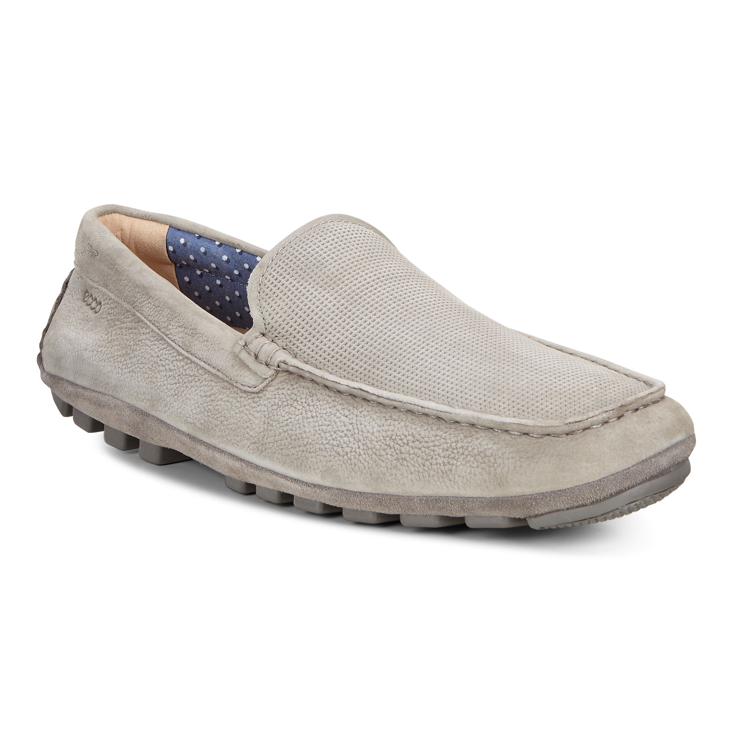 Men's ECCO® Summer Moc Nubuck Moccasin - Grey - Main