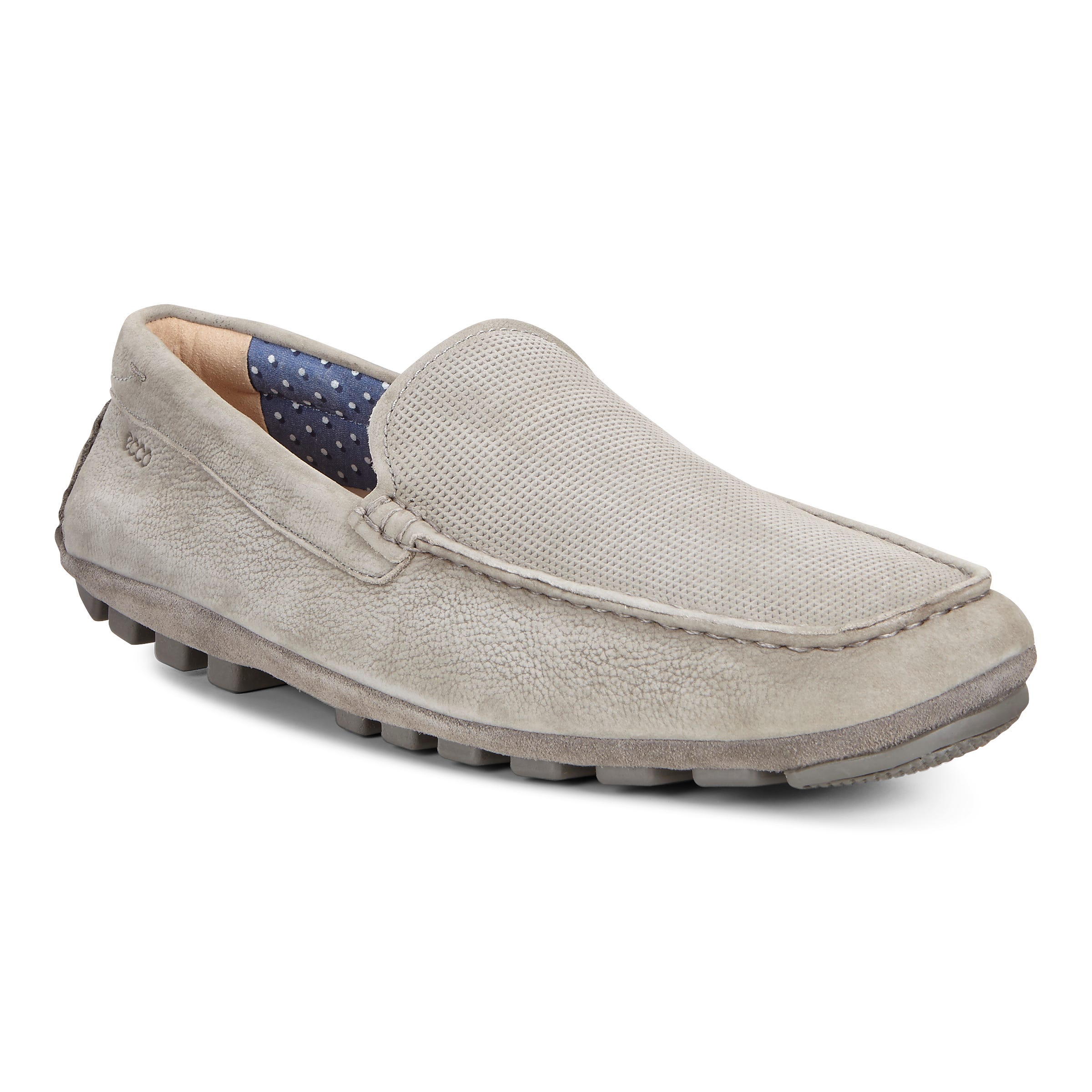Men's ECCO® Summer Moc Nubuck Moccasin - Grey - Main