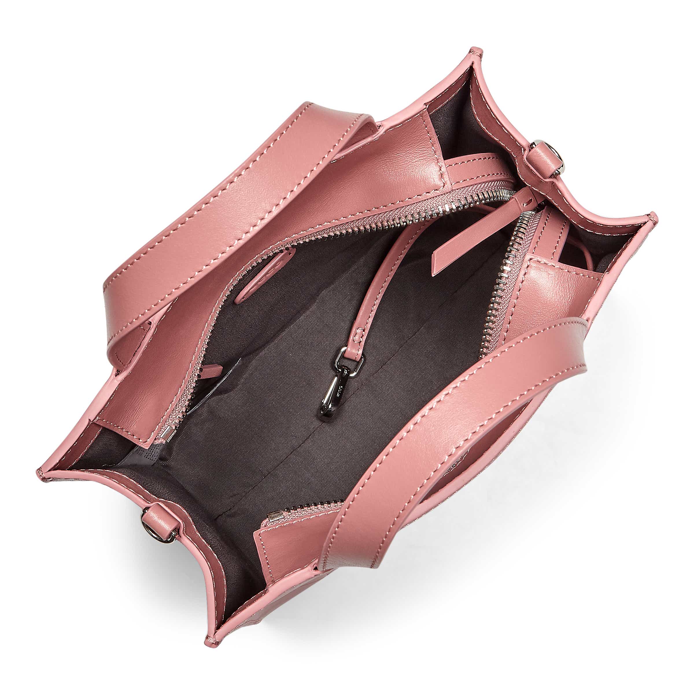 ECCO® Geometrik Mini Leather Handbag - Pink - Inside