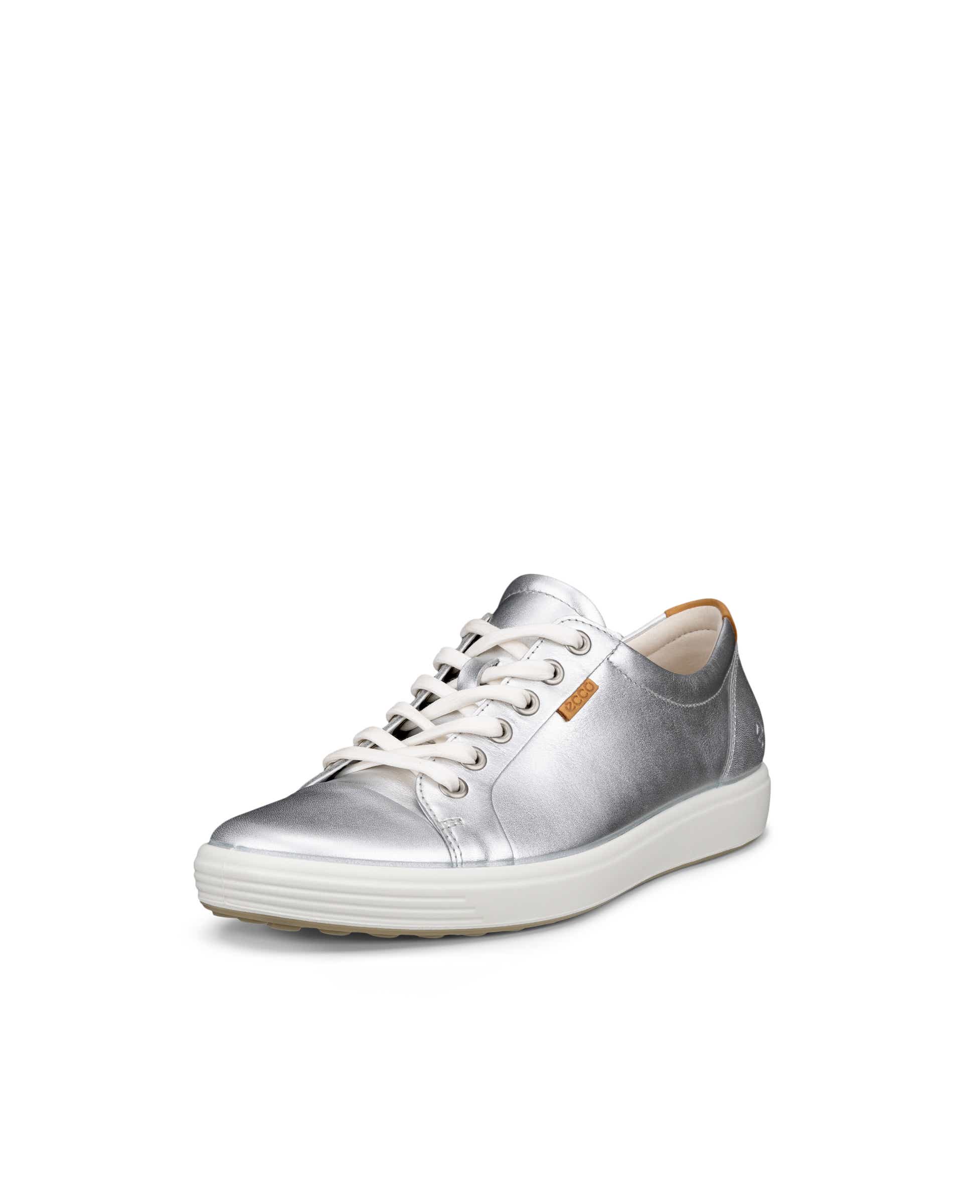 ECCO® Soft 7 baskets en cuir pour femme - Métallisé - Main