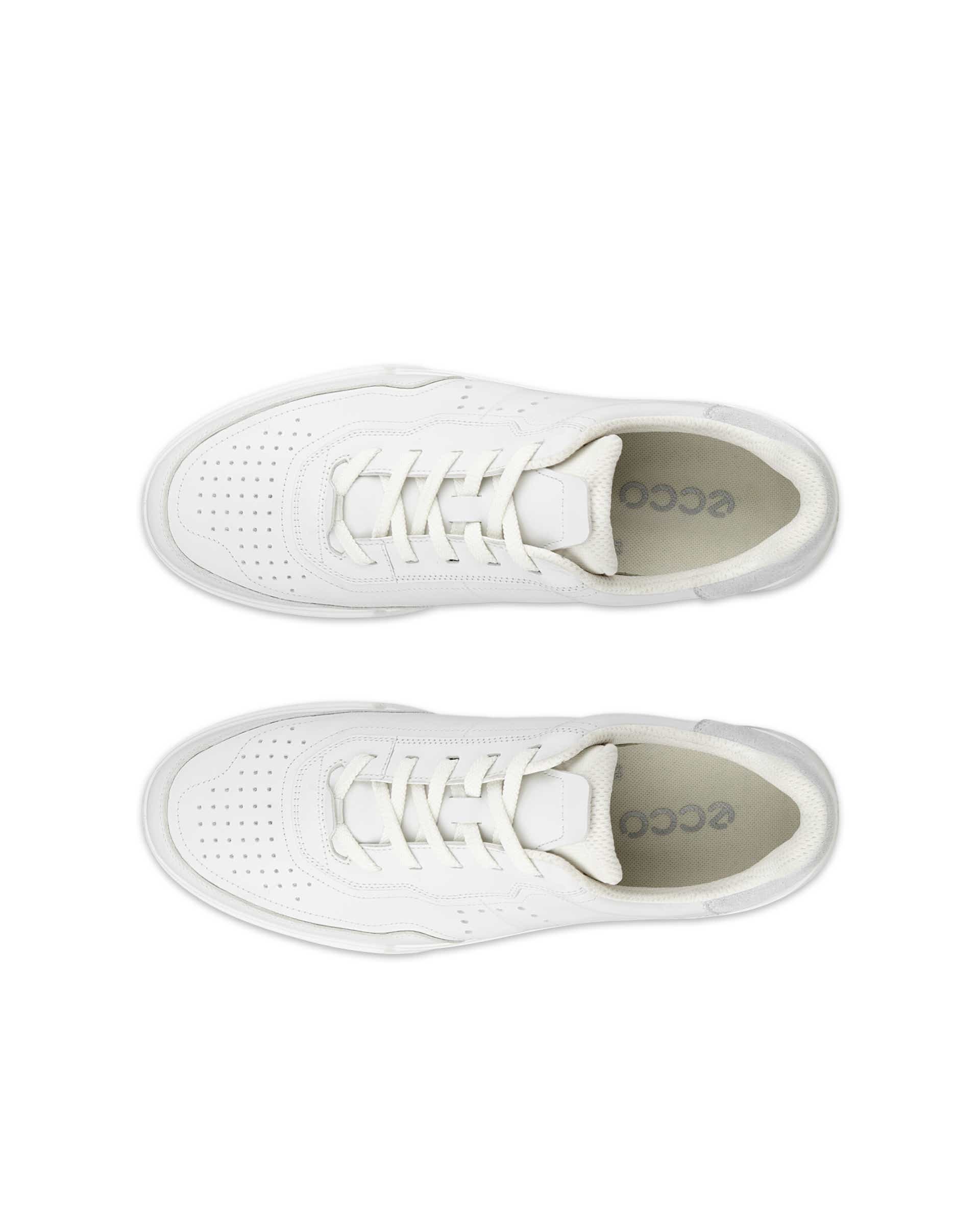 Pánské kožené tenisky ECCO® Street Court - Bílá - Top left pair