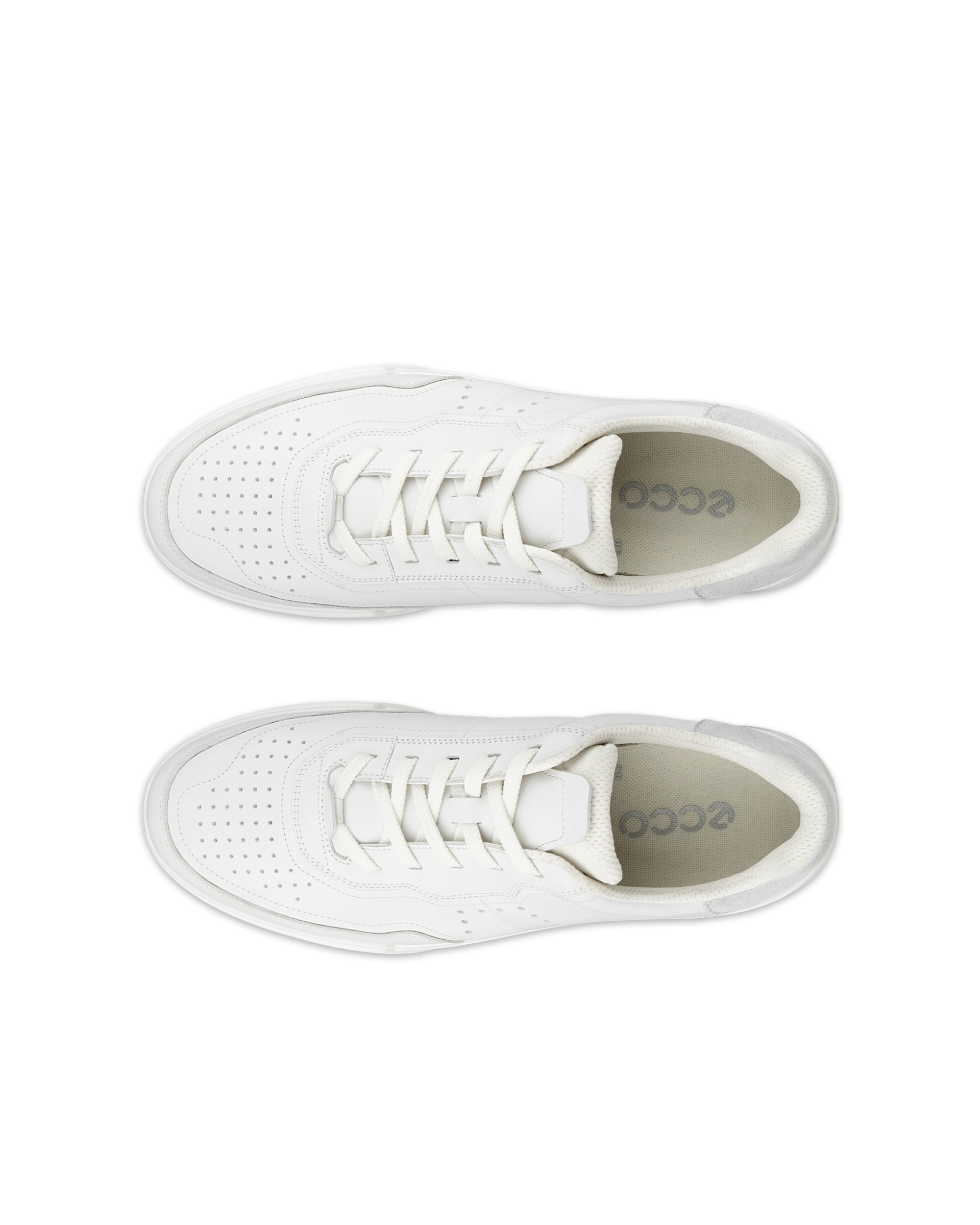 Pánské kožené tenisky ECCO® Street Court - Bílá - Top left pair