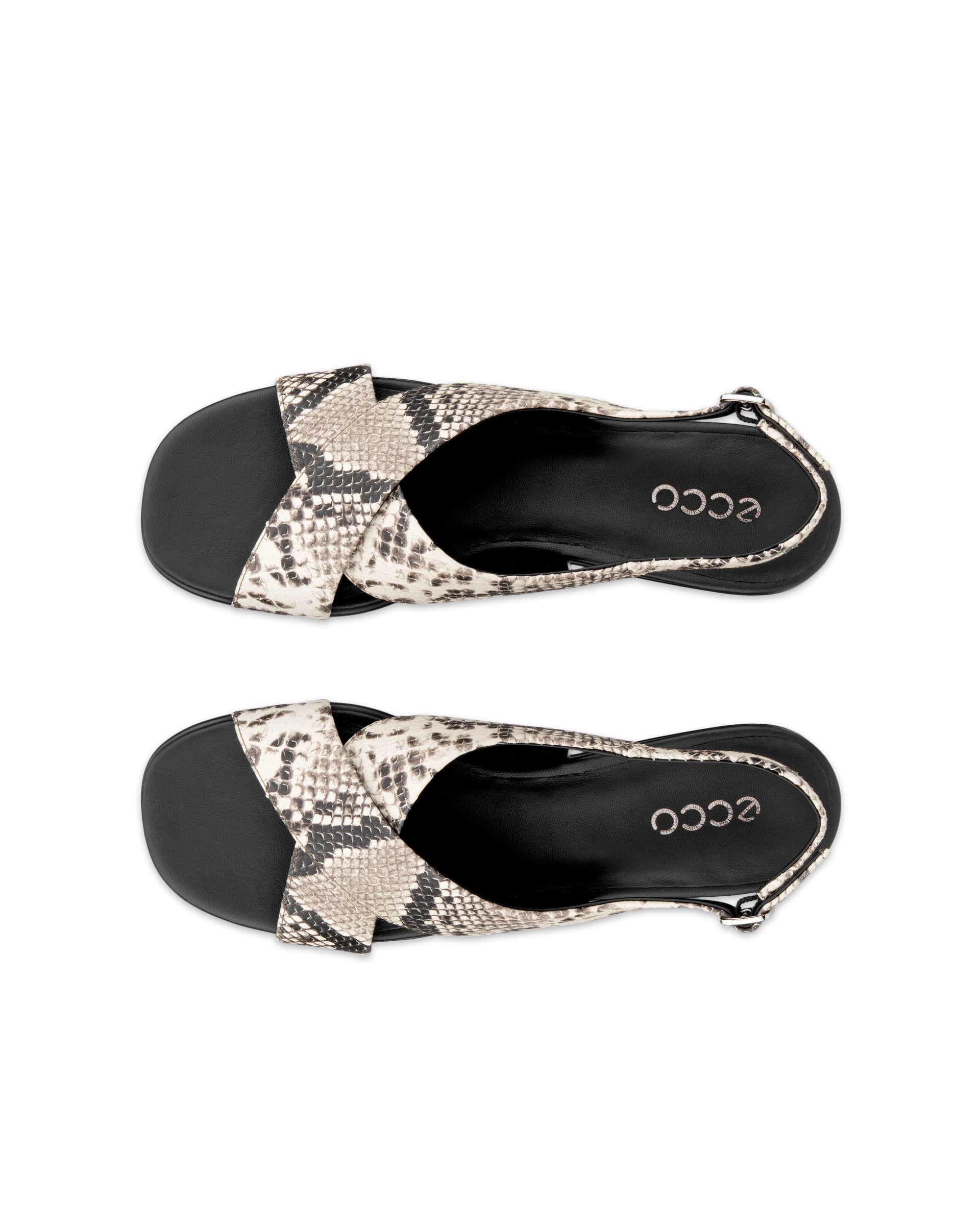 Dámské kožené sandály na podpatku ECCO® Sculpted Alba 25 - Béžová - Top left pair