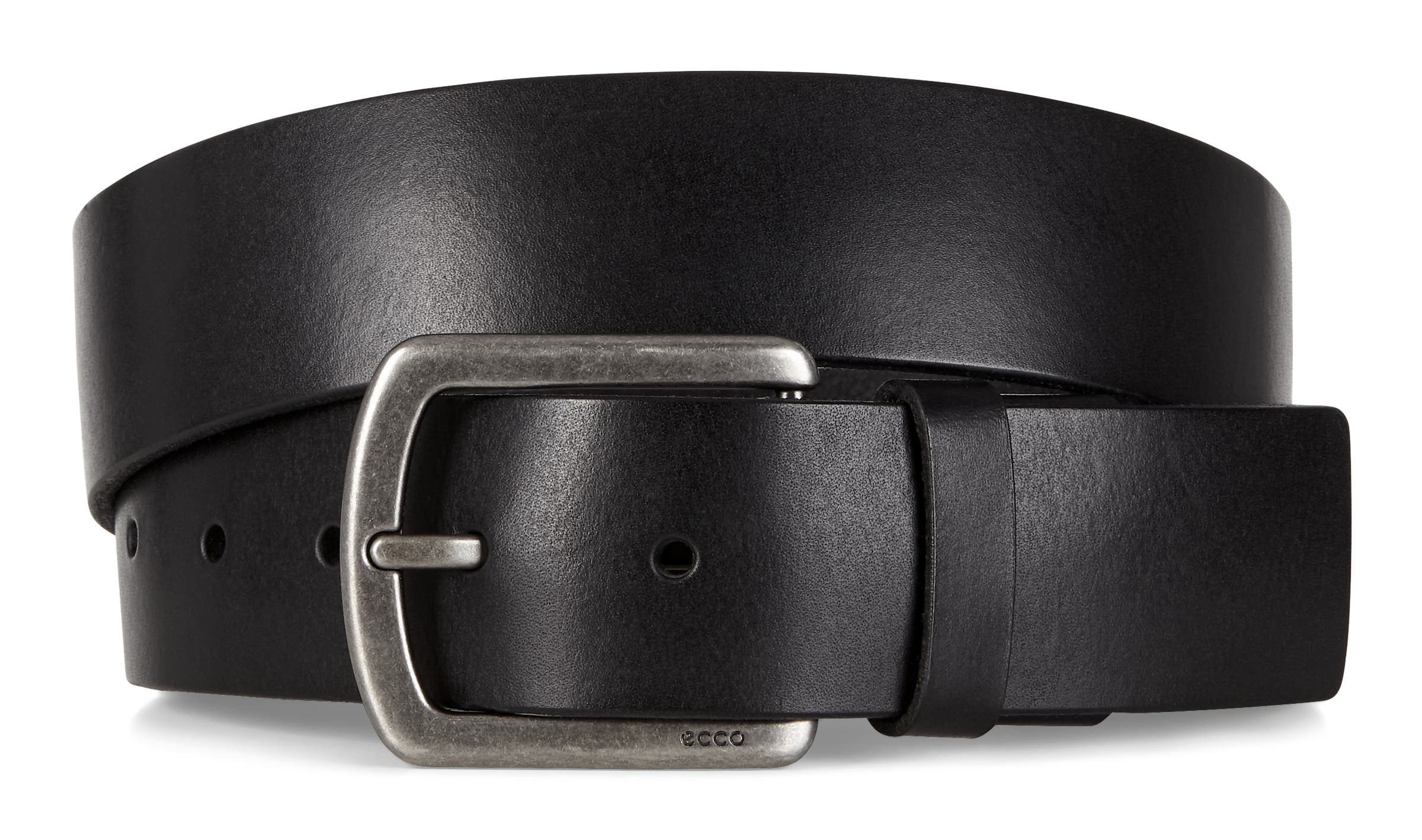 Men's ECCO® Allan Leather Jeans Belt - Black - Main