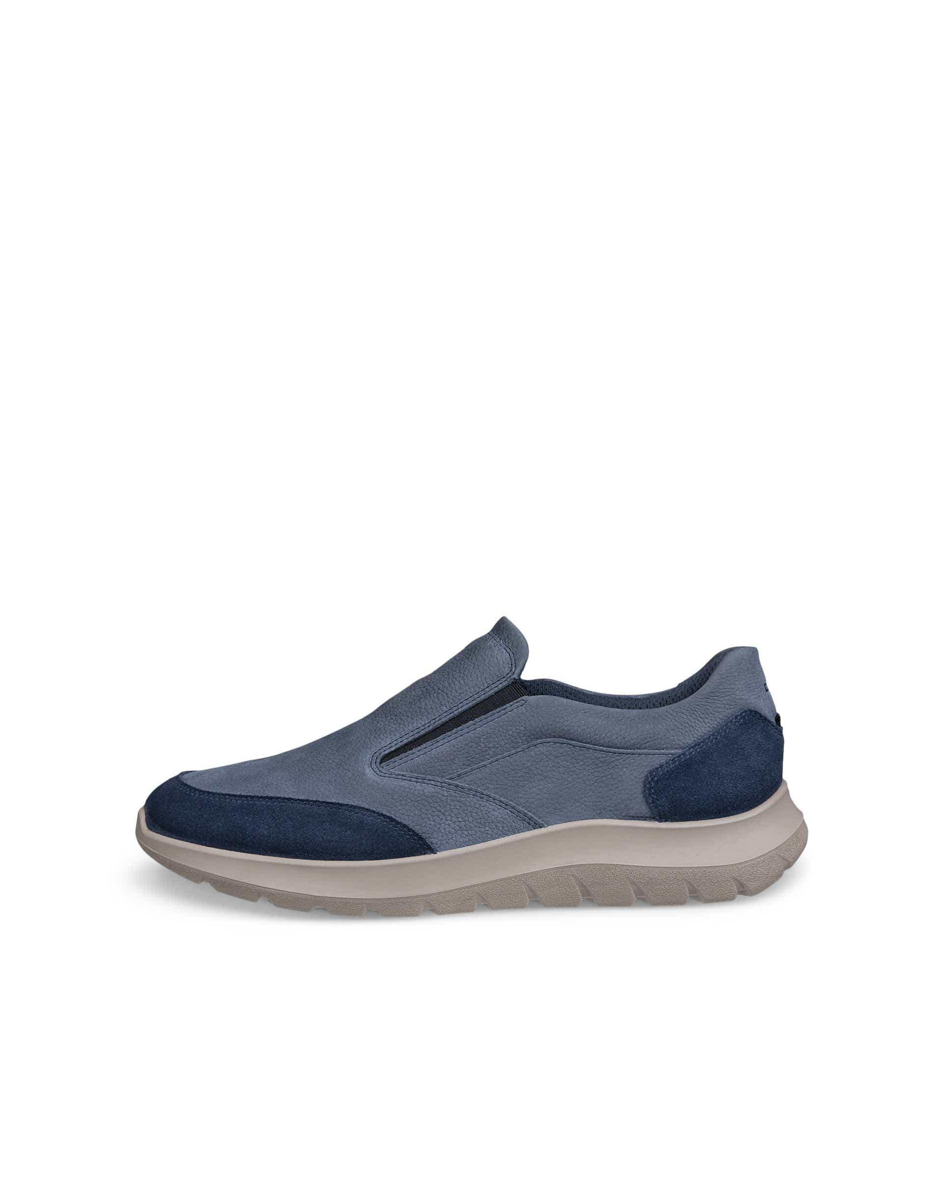 Męskie nubukowe wsuwane buty sportowe ECCO® CITY STRIDE - Niebieski - Outside