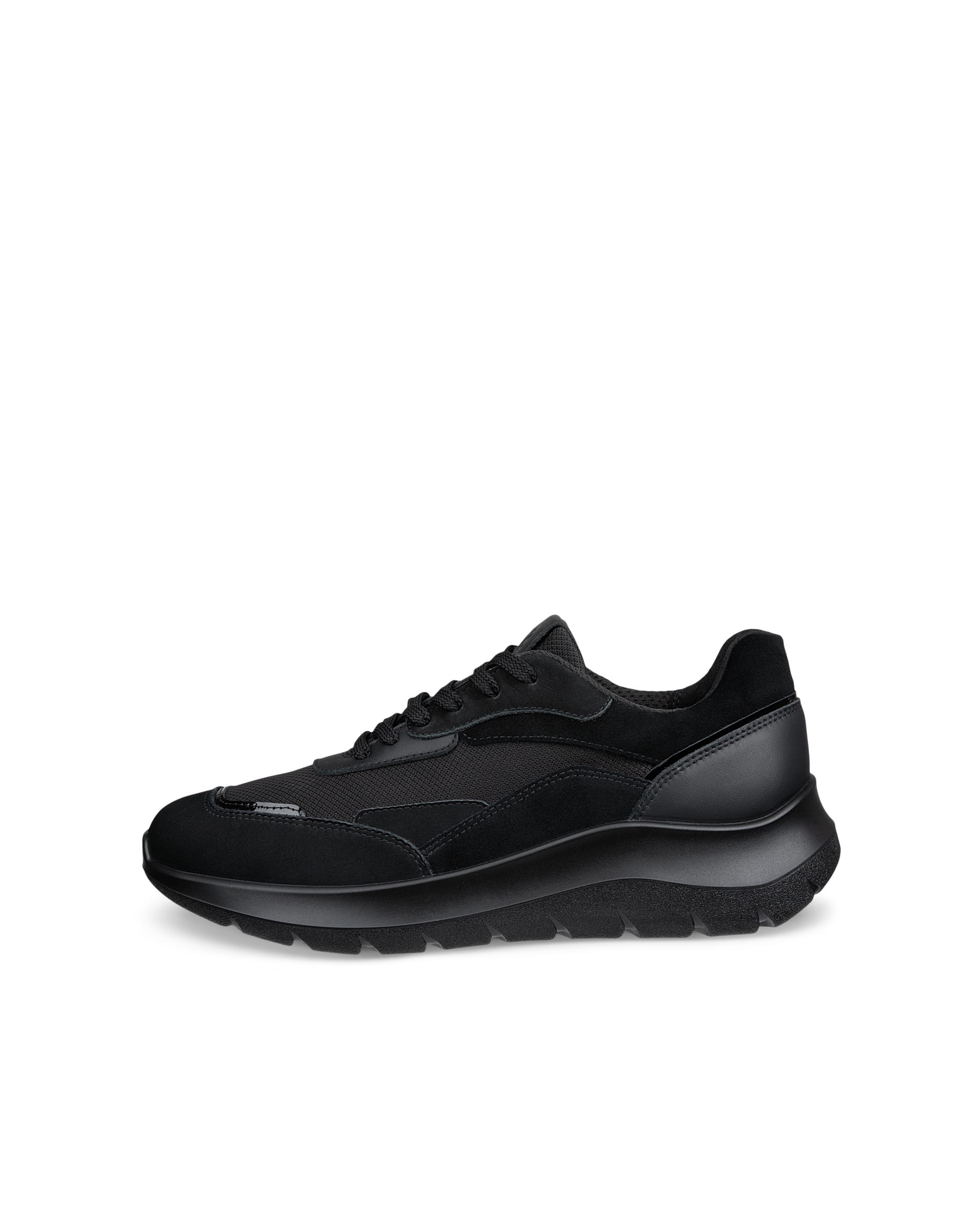 ECCO® VALERIE dames nubuck sneaker - Zwart - Outside
