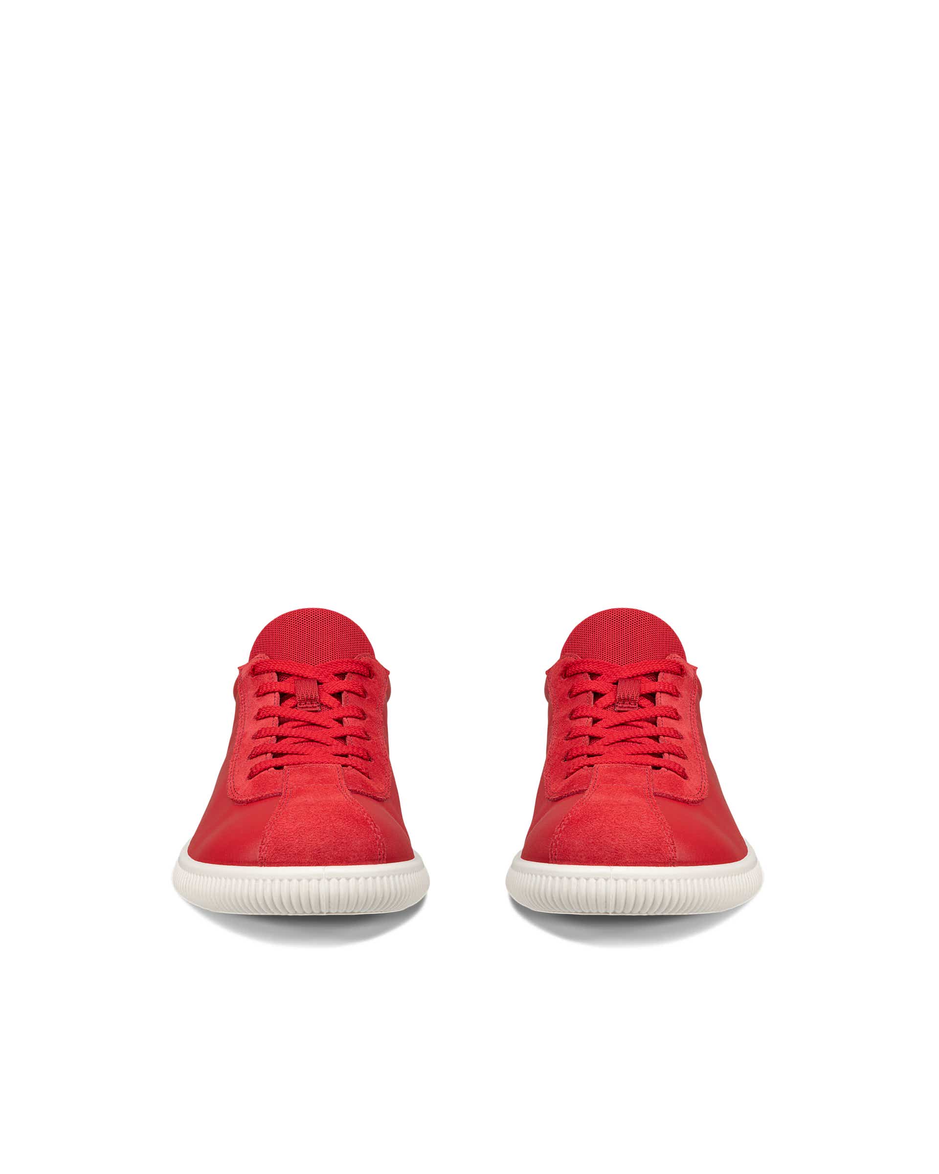ECCO soft zero WOMEN ウィメンズ レザースニーカー - レッド - Front pair
