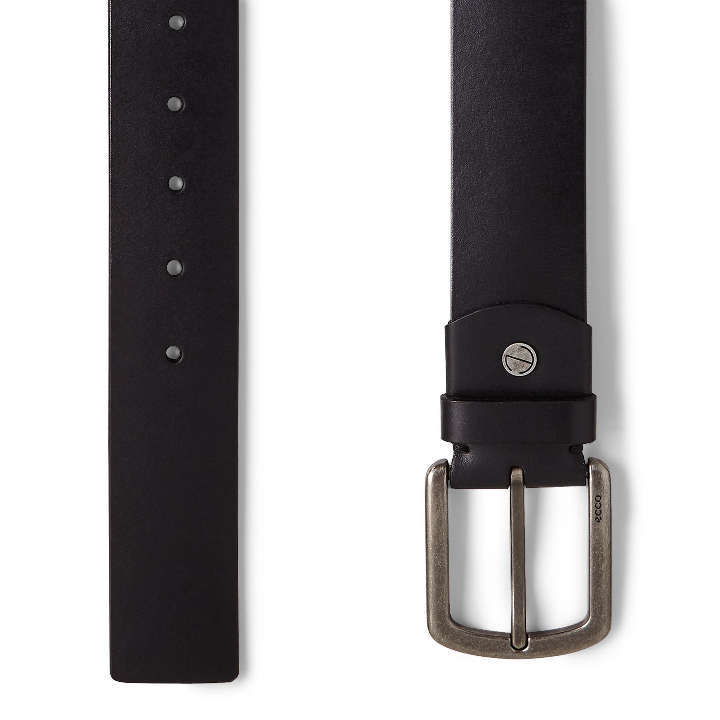 Men's ECCO® Allan Leather Jeans Belt - Black - Detail-1