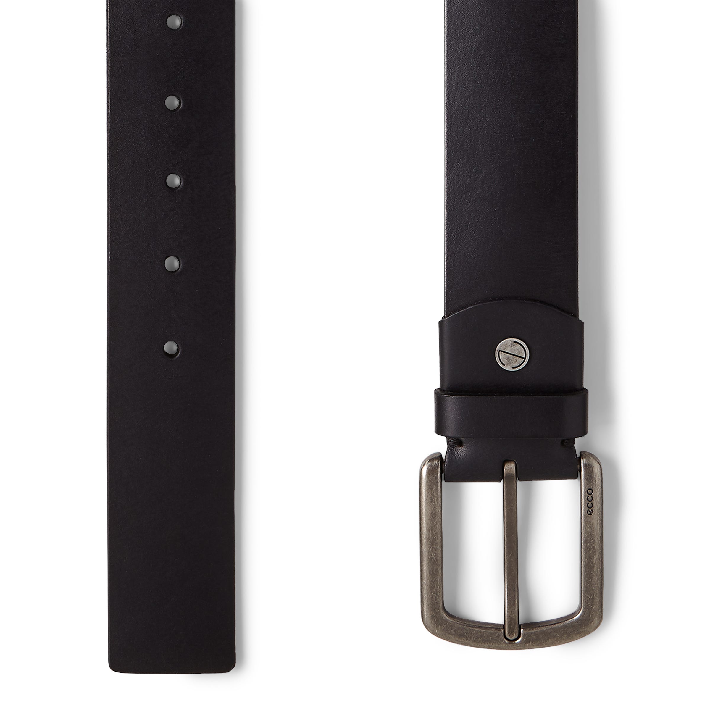 Men's ECCO® Allan Leather Jeans Belt - Black - Detail-1