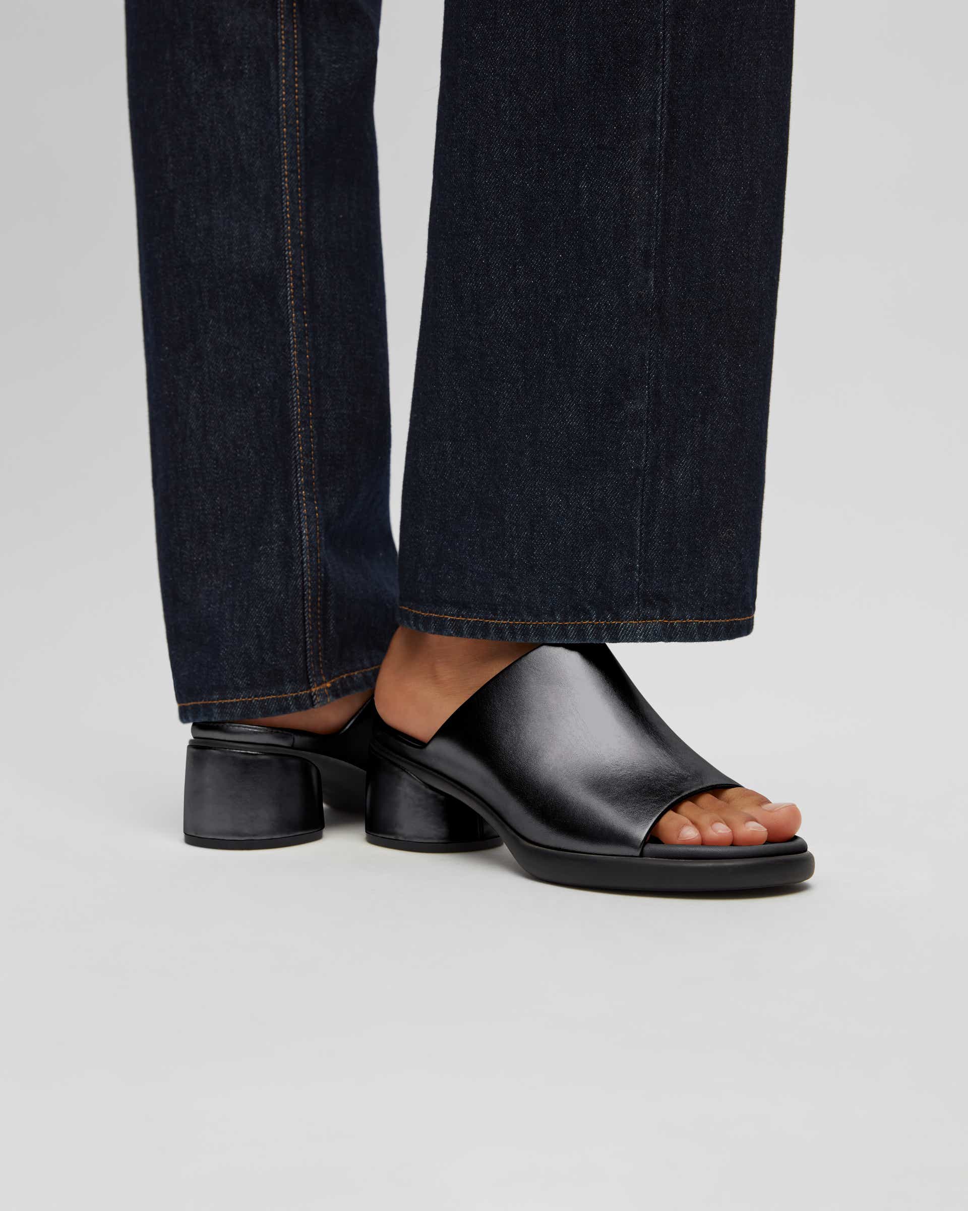Women's ECCO® Sculpted Sandal LX 35 Leather Mule Sandal - Black - Lifestyle image-1