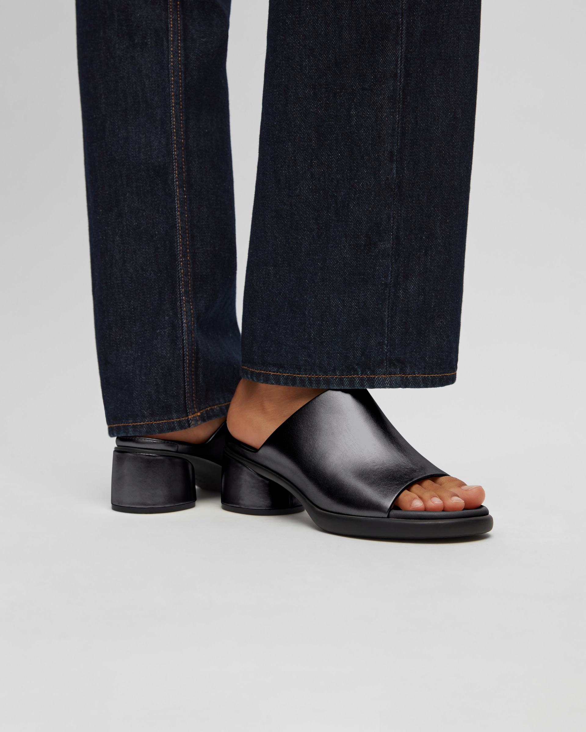 Women's ECCO® Sculpted Sandal LX 35 Leather Mule Sandal - Black - Lifestyle image-1