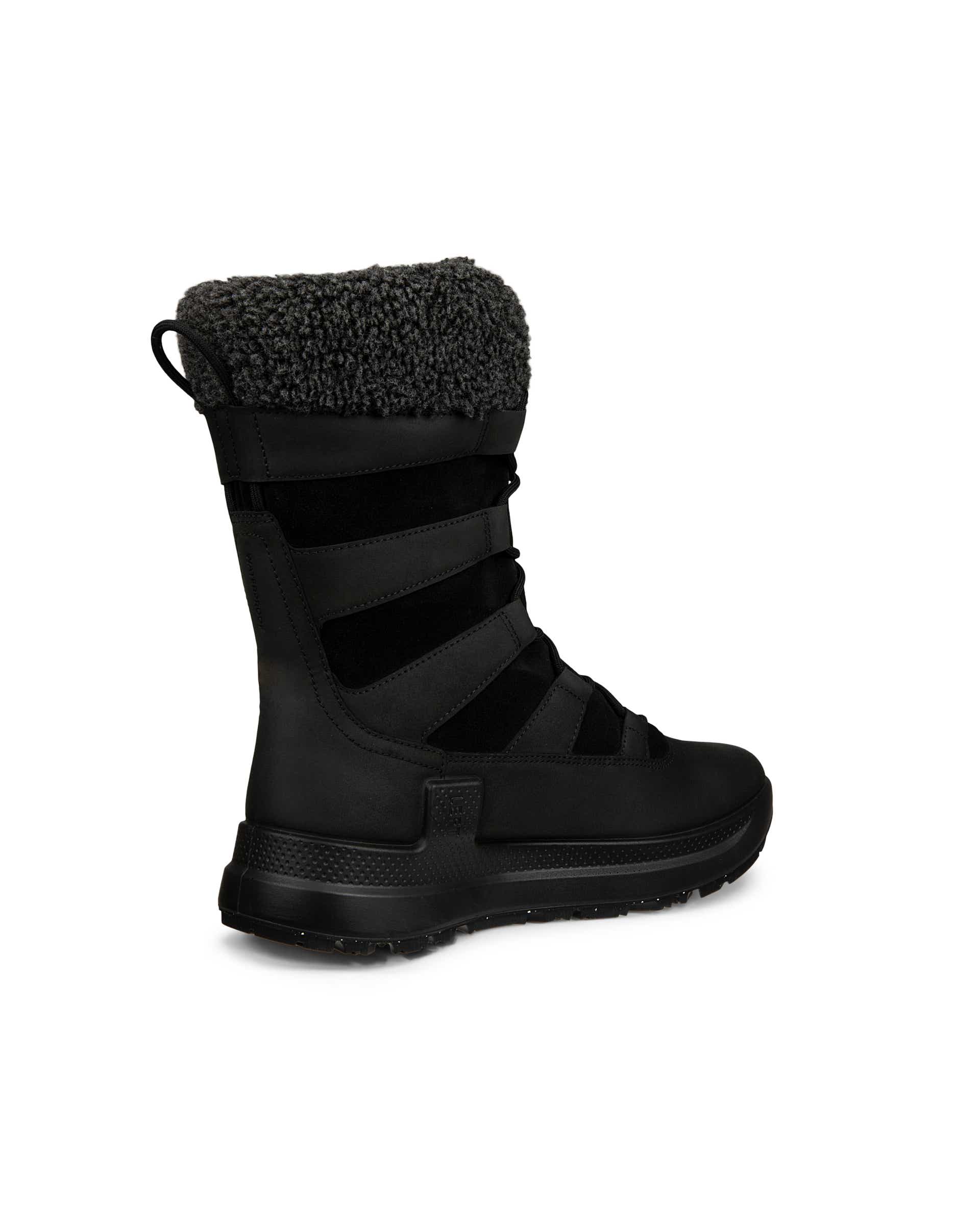 Women's ECCO® Solice Nubuck Waterproof Winter Boot - Black - Back