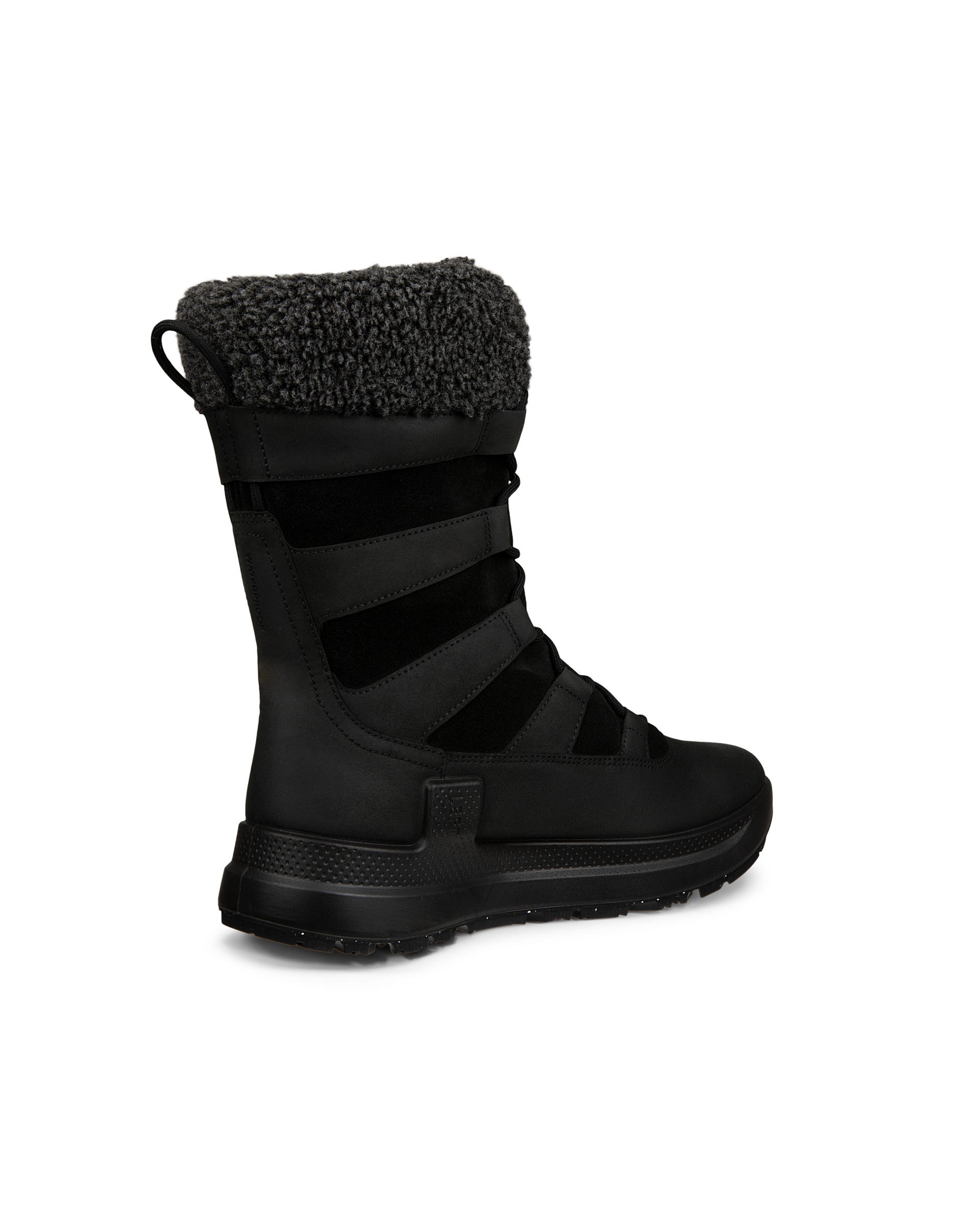 Damskie wodoodporne nubukowe buty zimowe ECCO® Solice - Czarny - Back