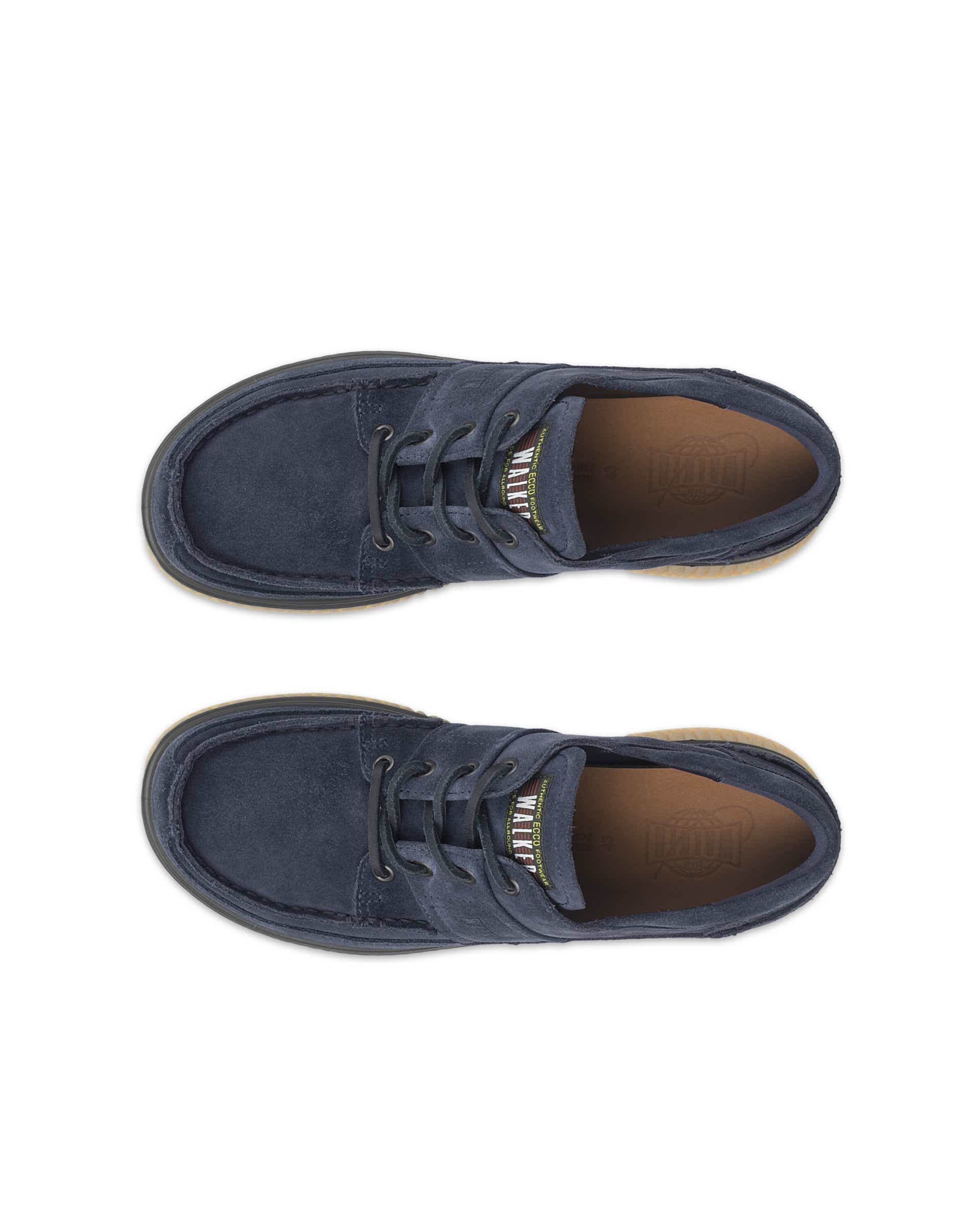 ECCO® WALKER 3.0 férfi mokaszin orrú velúr cipő - Kék - Top left pair