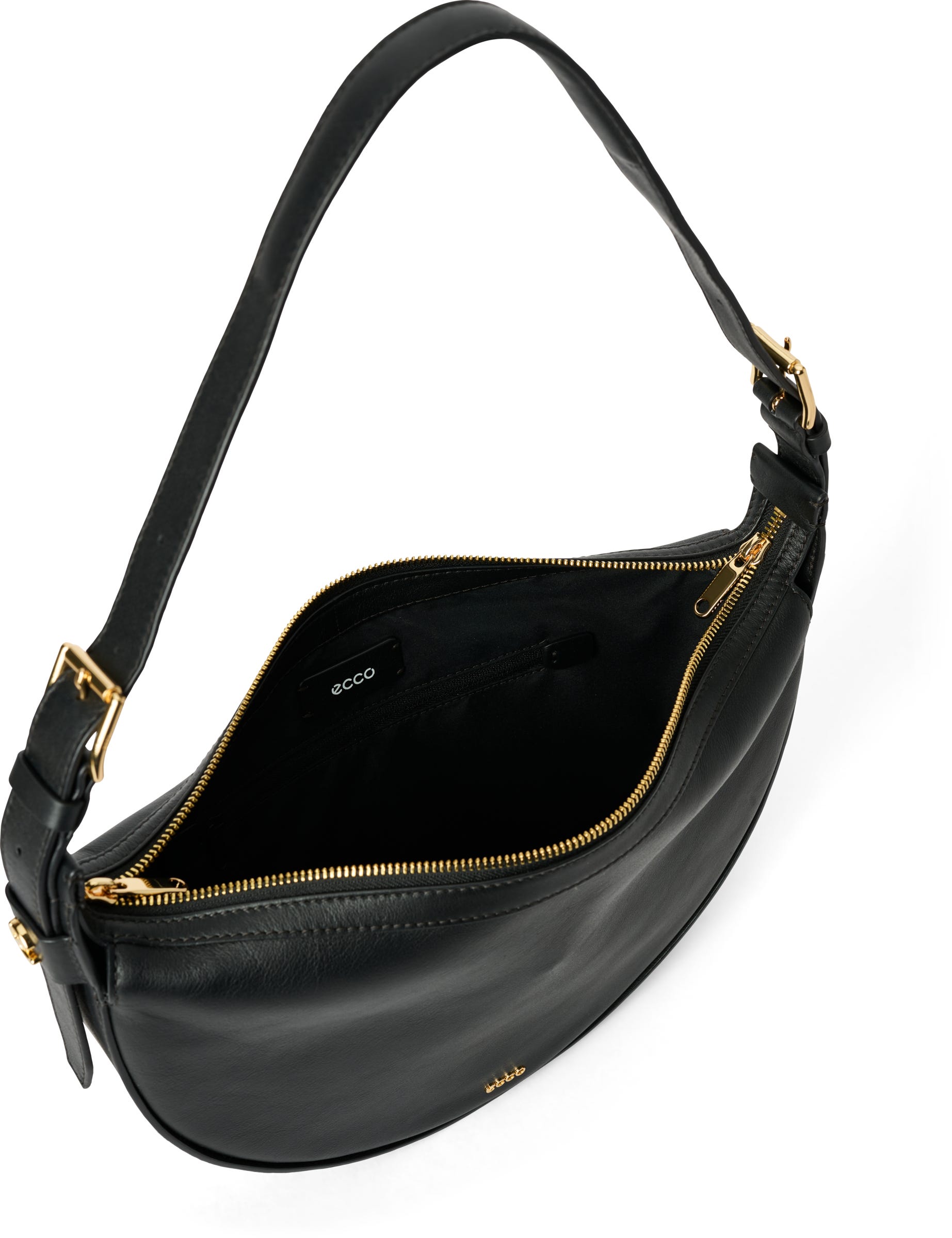 ECCO® FORTUNE Leather Shoulder Bag - Black - Inside