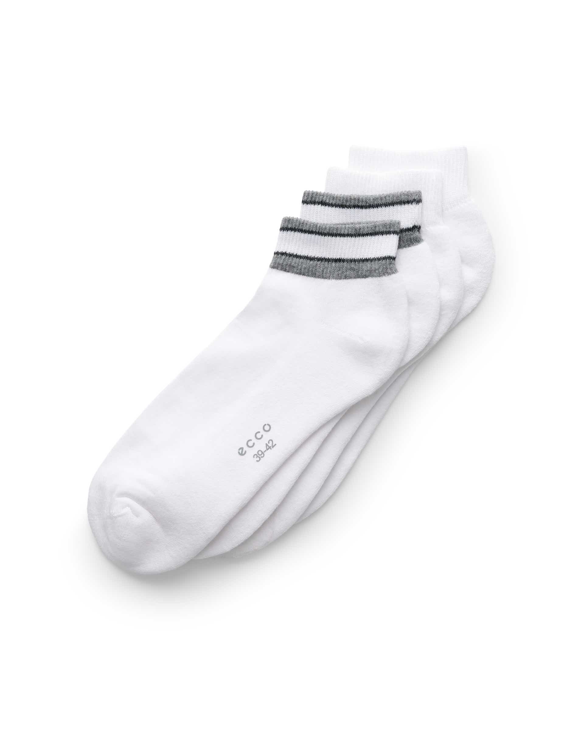 Unisex ECCO® RETRO LOW CUT 2-PACK Low-Cut Socks - White - Main