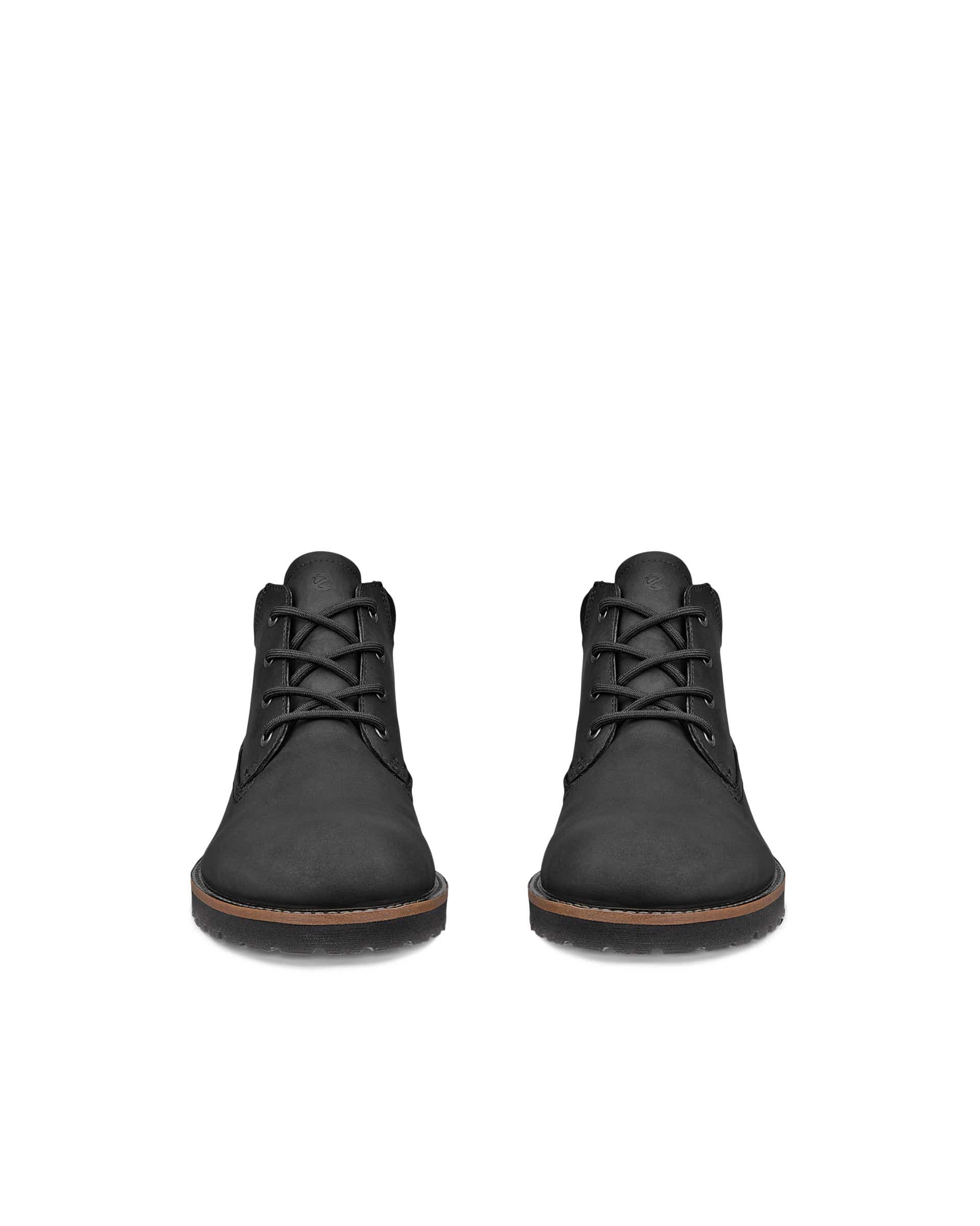 Pánske nubukové šnurovacie čižmy po členky ECCO® CHARLESTOWN - Čierna - Front pair
