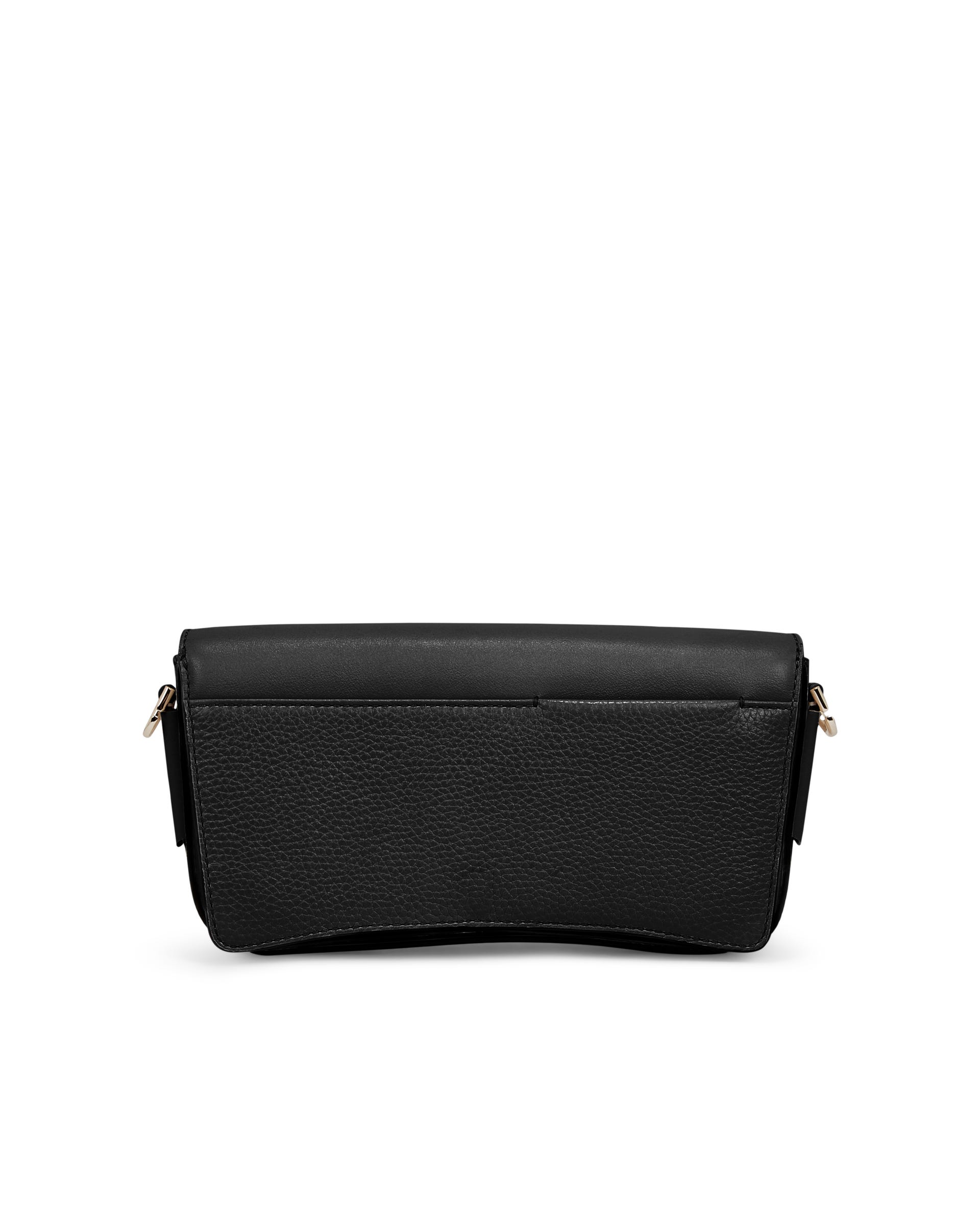 ECCO® Textureblock Leather Crossbody Bag - Black - Back