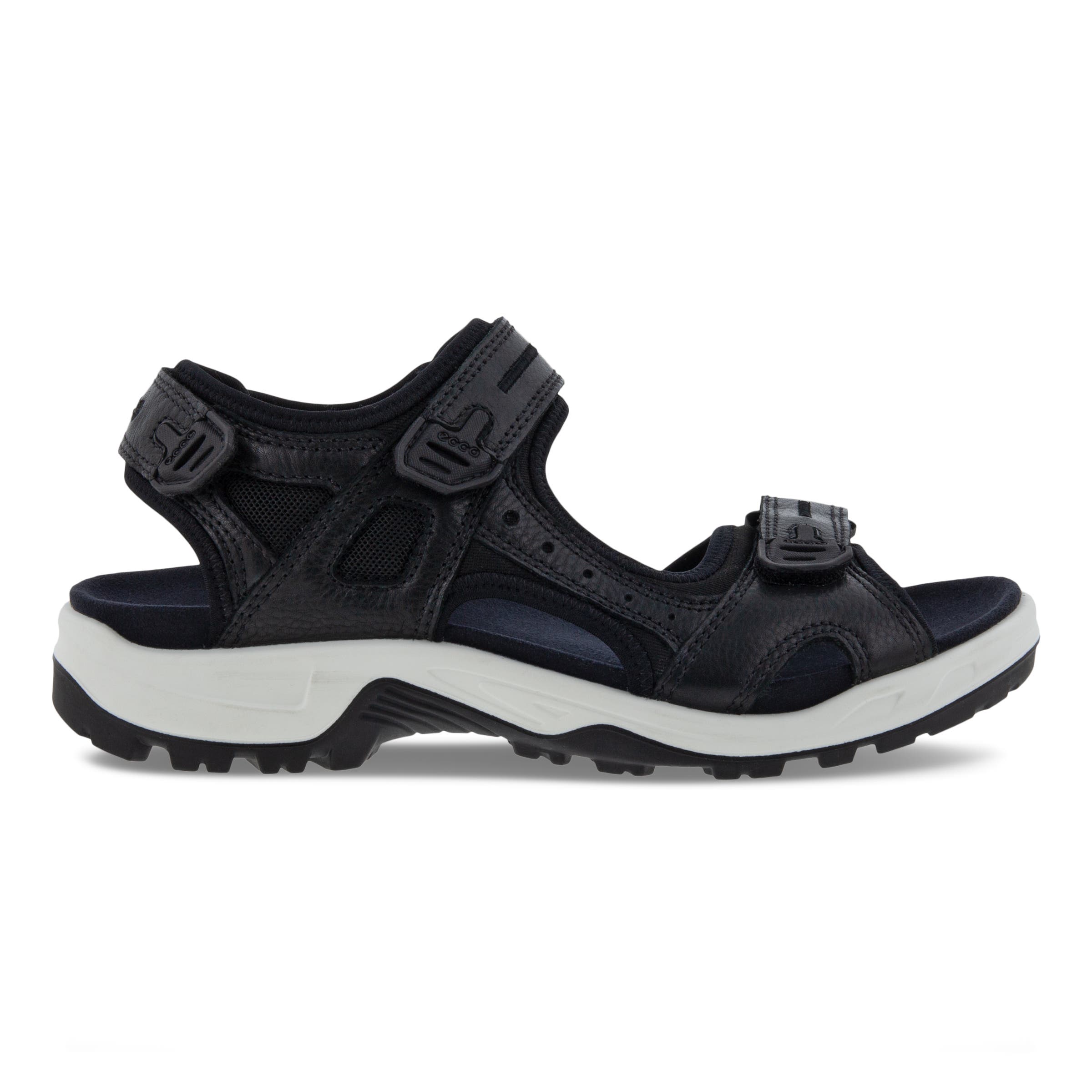 ECCO Offroad Upcycle Editions メンズ レザーハイキングサンダル - ブラック - Outside