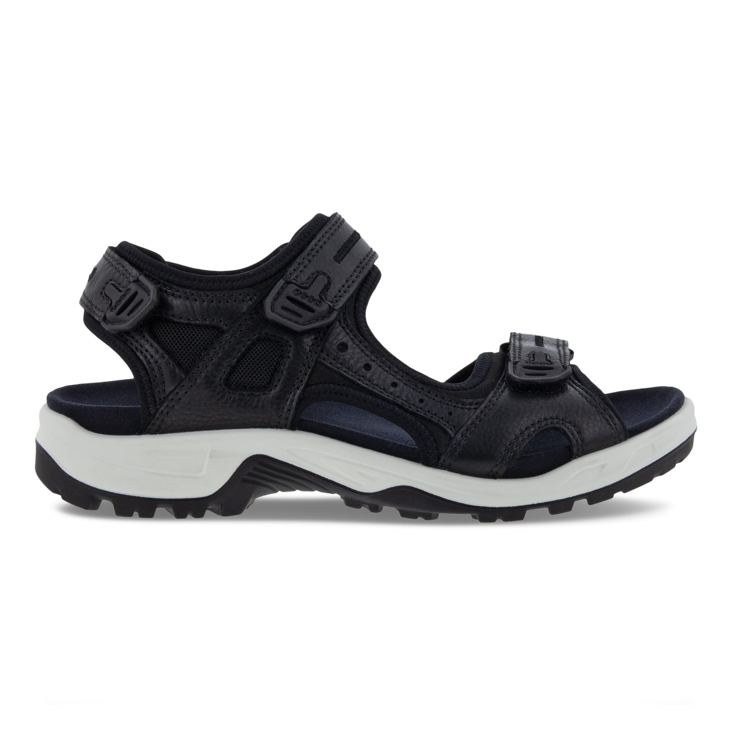 ECCO Offroad Upcycle Editions メンズ レザーハイキングサンダル - ブラック - Outside